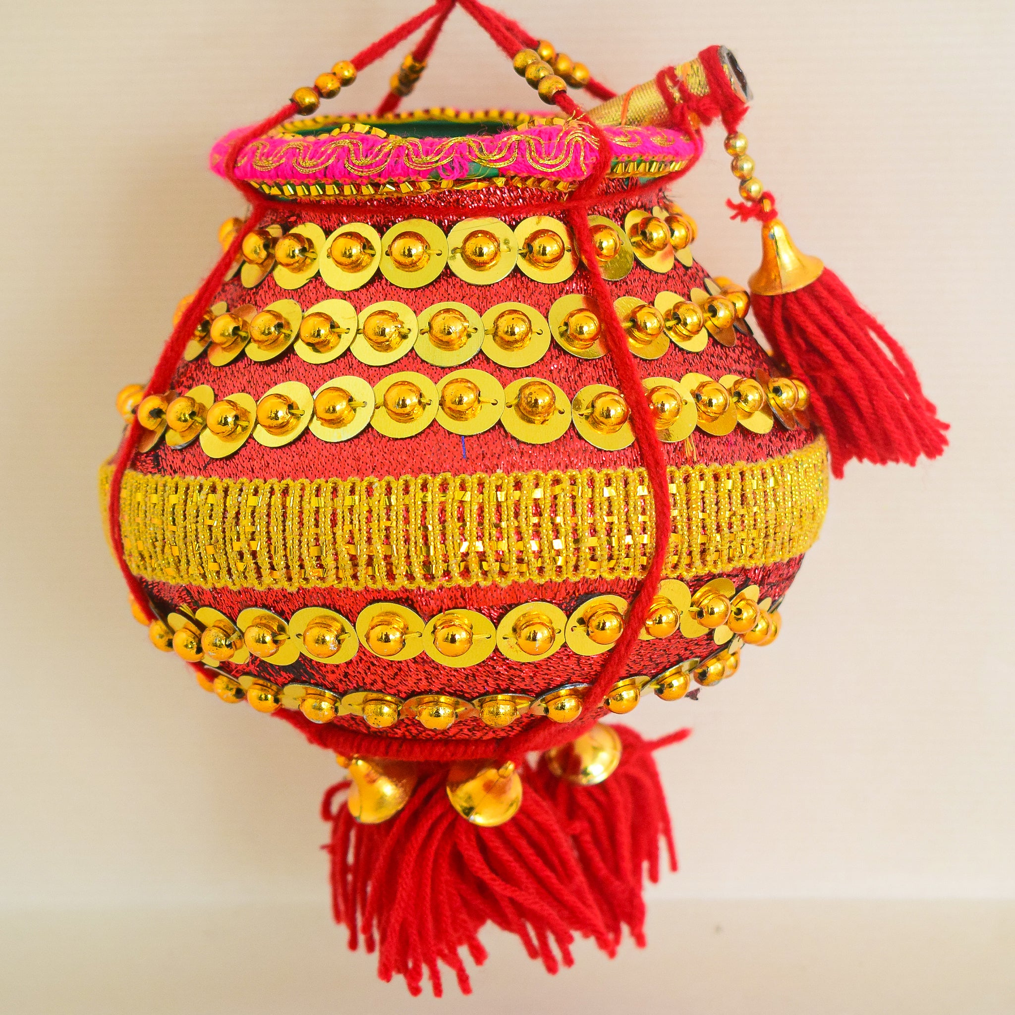 Lord Krishna's Vennaikuddam (Decorative Pot) with Flute