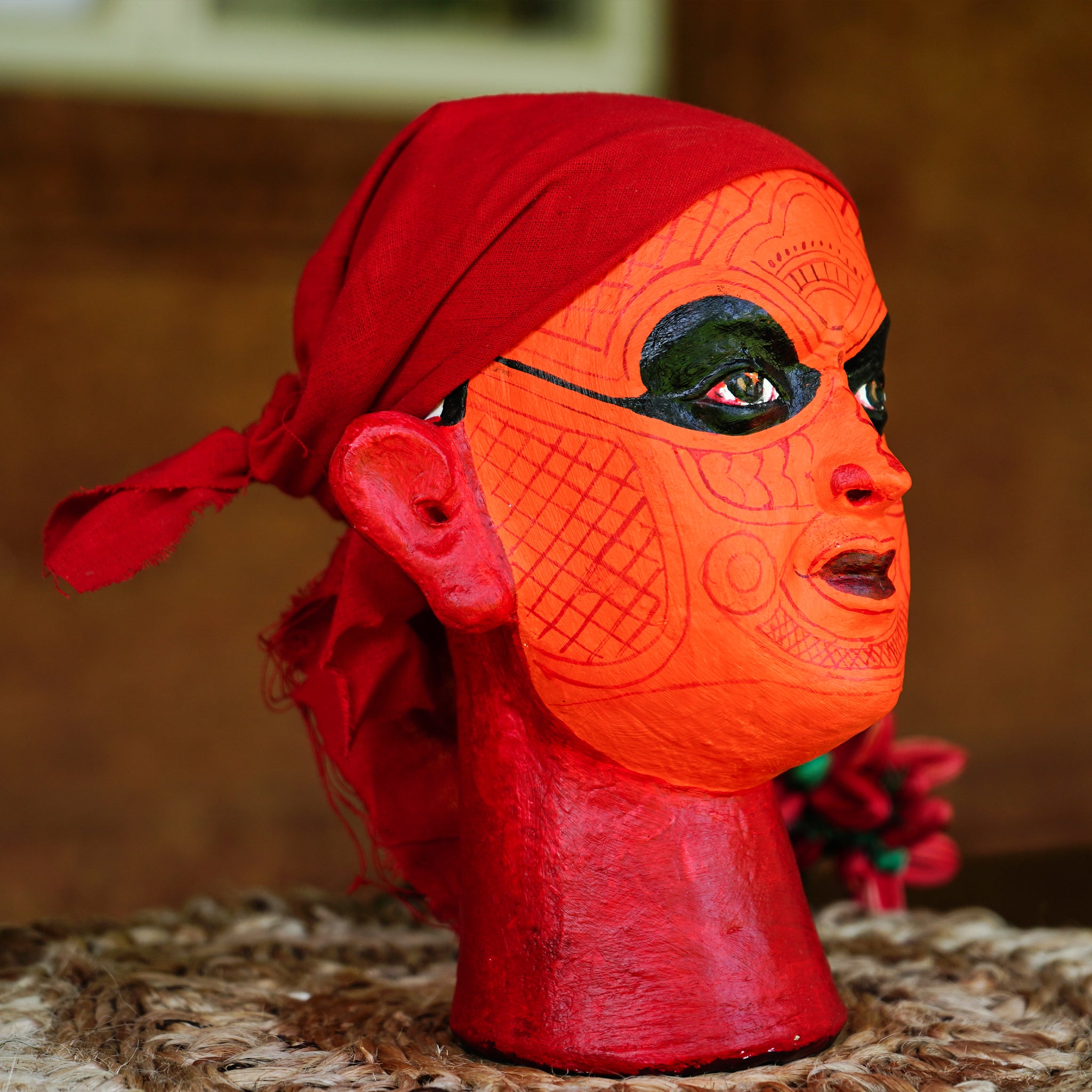 Handcrafted Theyyam Terracotta Replica-Made to Order