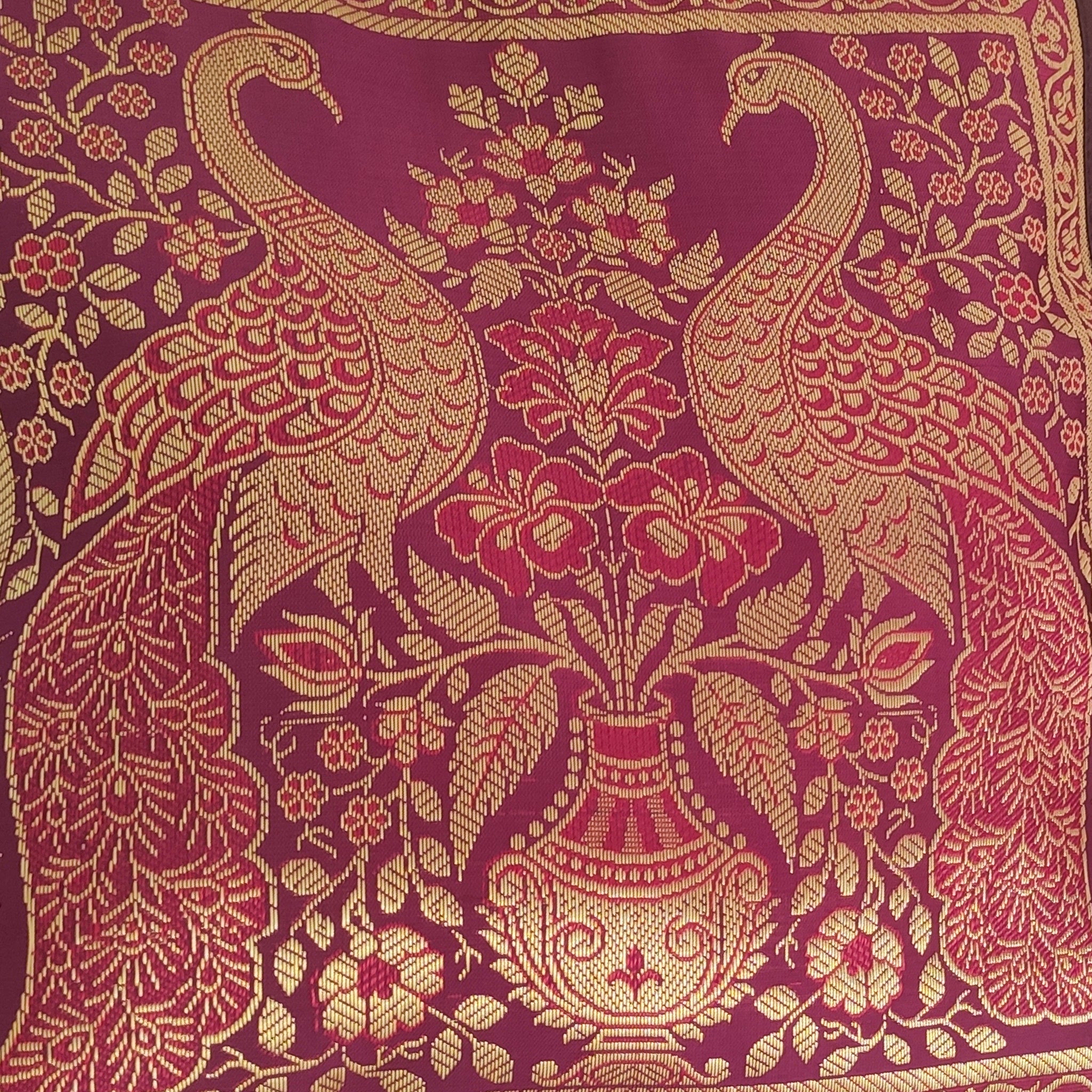 Banarasi Patchwork Pillow Covers with Zari Work set of 2 (12cmx12cm)