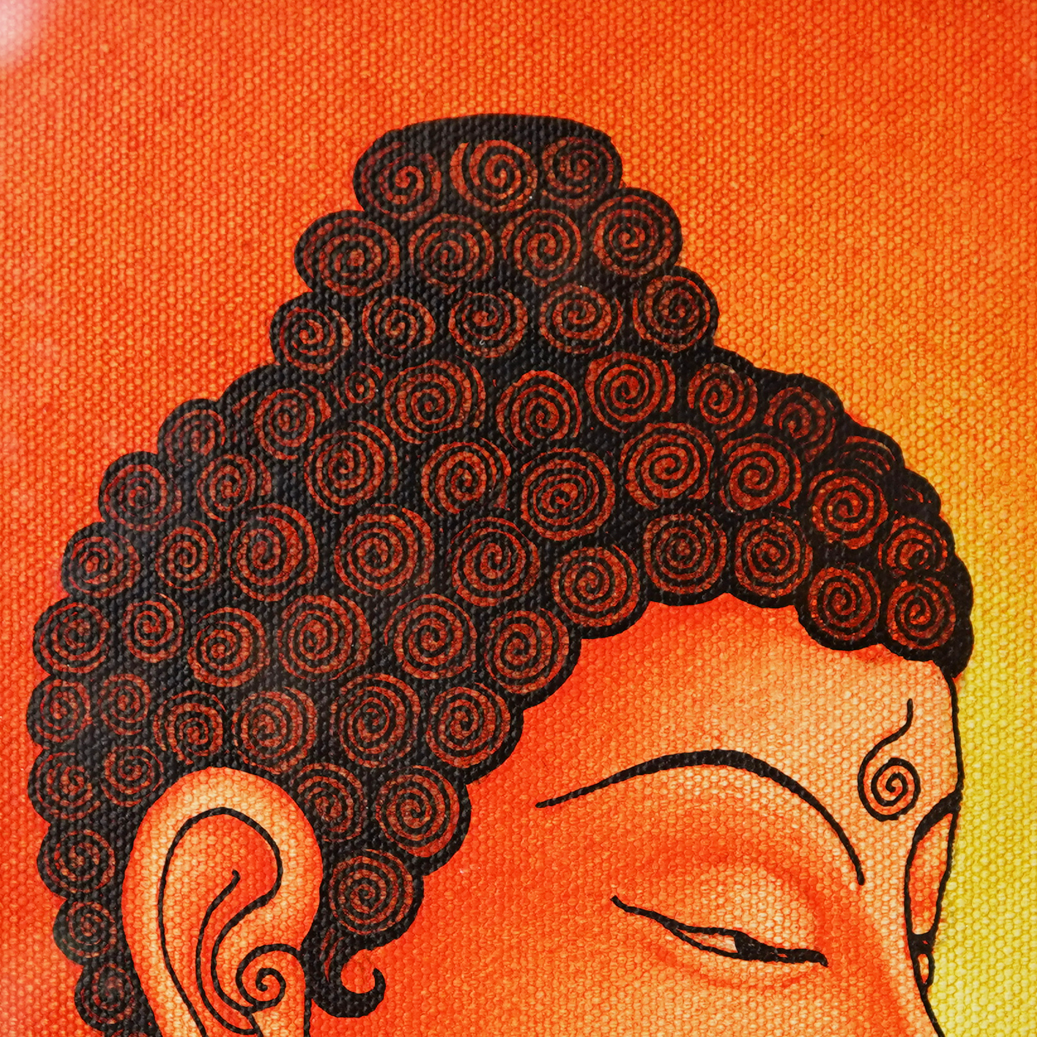 Handcrafted Buddha Mural Painting | Spiritual Art Decor(Length:9"xBreadth:11") mural painting wall art by Culturati