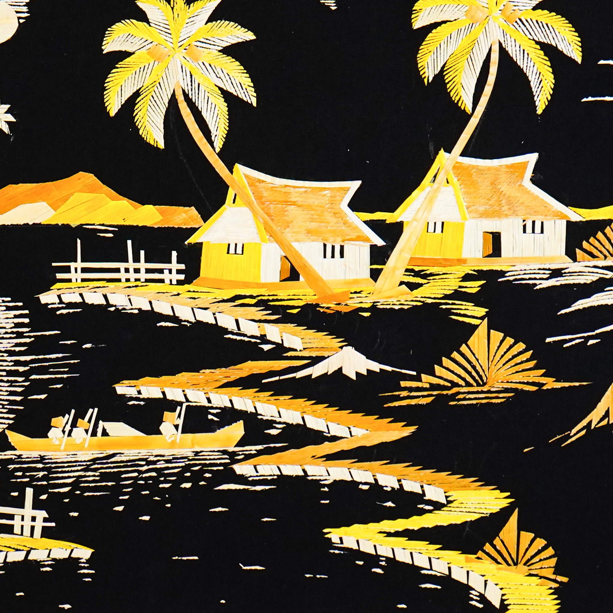 Traditional Kerala Straw Art: Lakeside Elegance [Length - 13.5" Width - 19.5"]