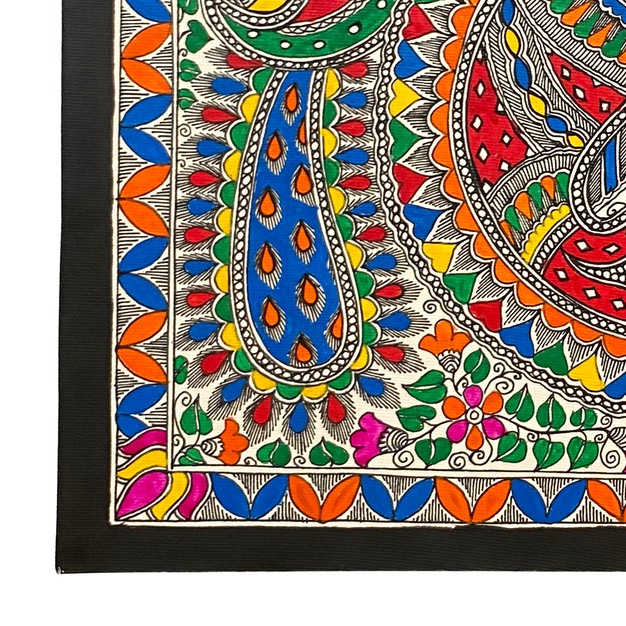 Hand Painted Madhubani Meenmor Art -Made to Order
