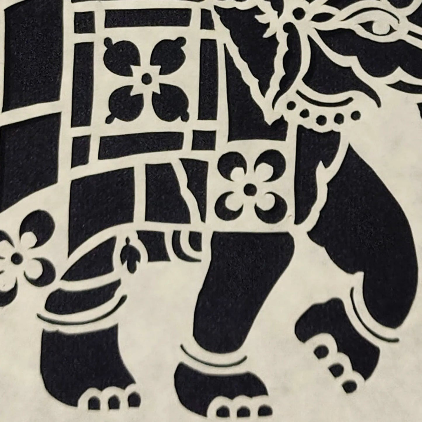 Elephant with Mahout Sanjhi paper cutting-Made to Order