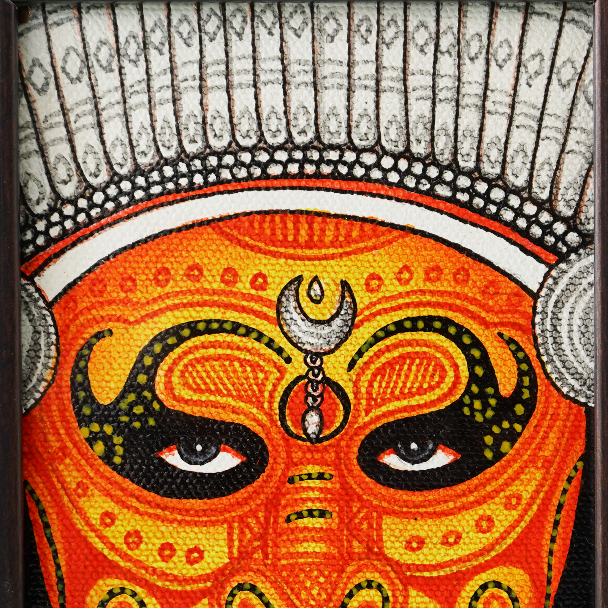Handcrafted Theyyam Mural Framed Painting | Kerala Folk Art Tabletop Decor(Length:6.6"xBreadth:8.8") mural painting wall art by Culturati