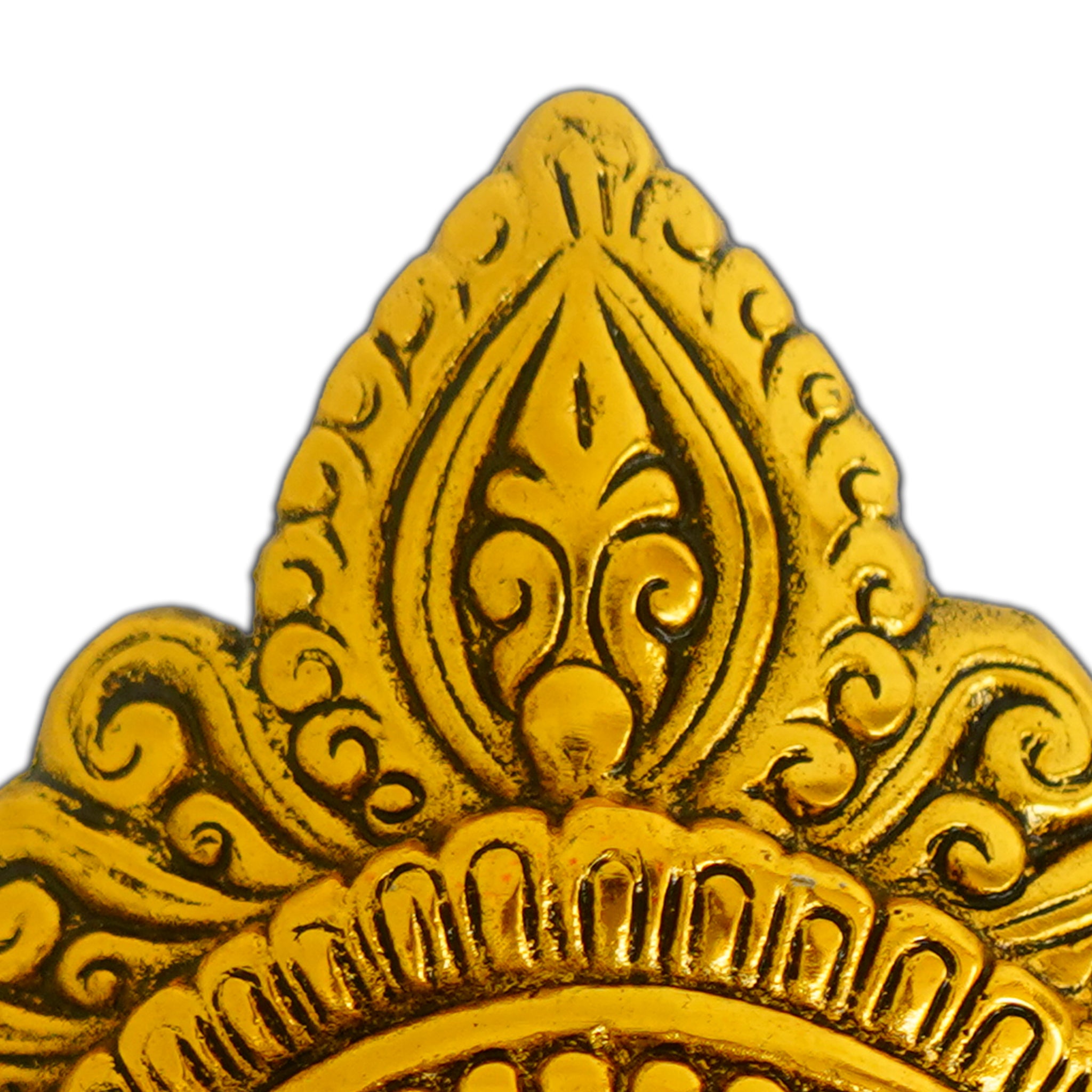 Goddess Durga Face Gillet Metal Hanging Idol in Golden Finish