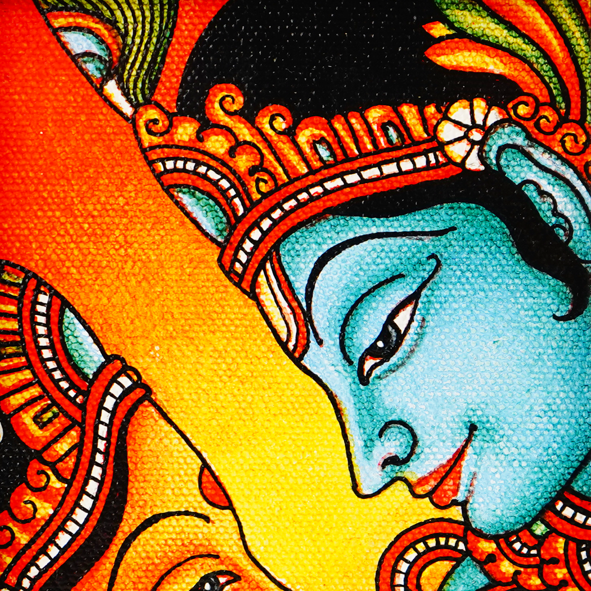 Handcrafted Radha Krishna Mural Painting | Tabletop Decor(Length:9"xBreadth:11") mural painting wall art by Culturati