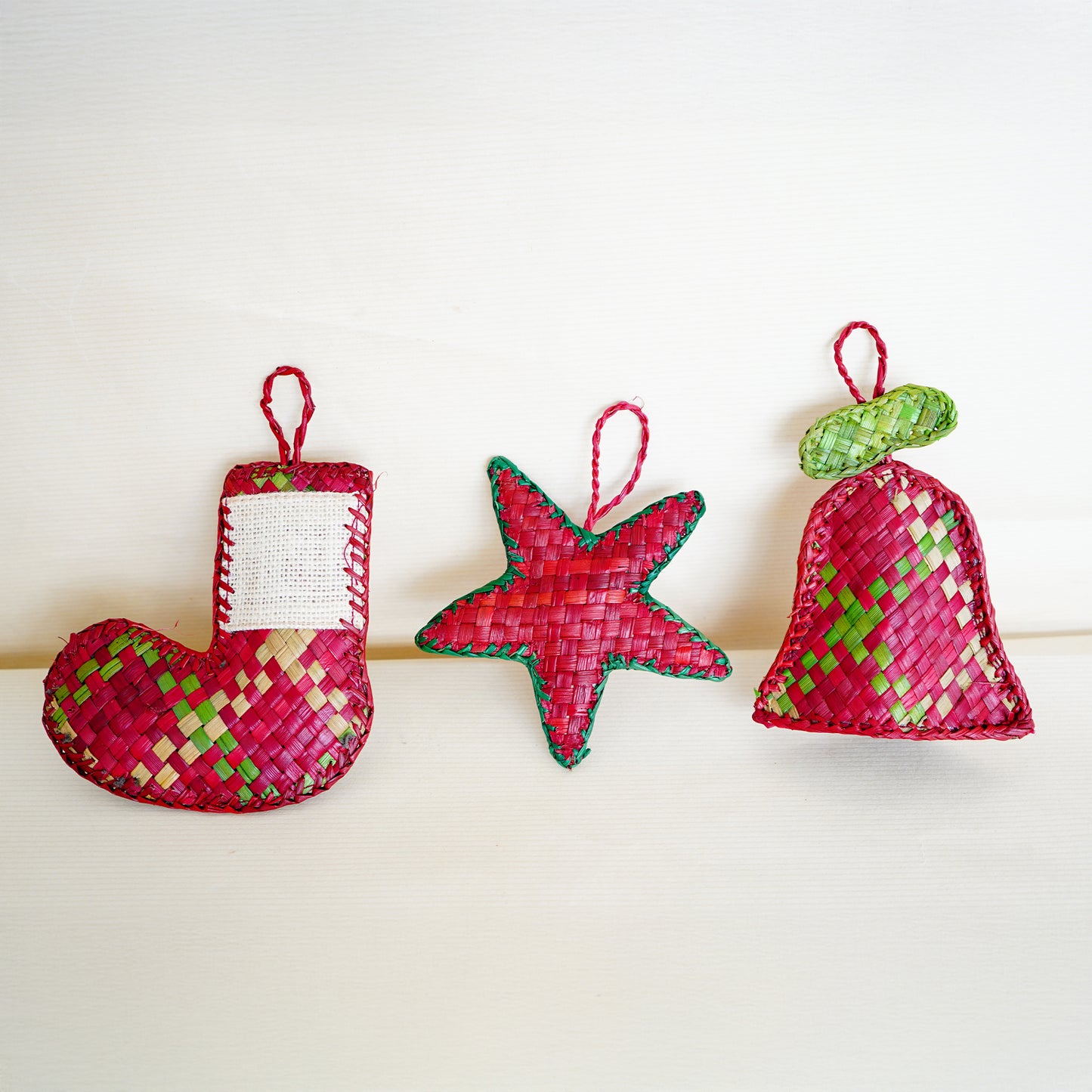 Eco-Friendly Christmas Tree Decoration Combo(Pack of 3) |Handmade Screw Pine