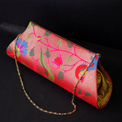 Paithani Serene Swan Clutch