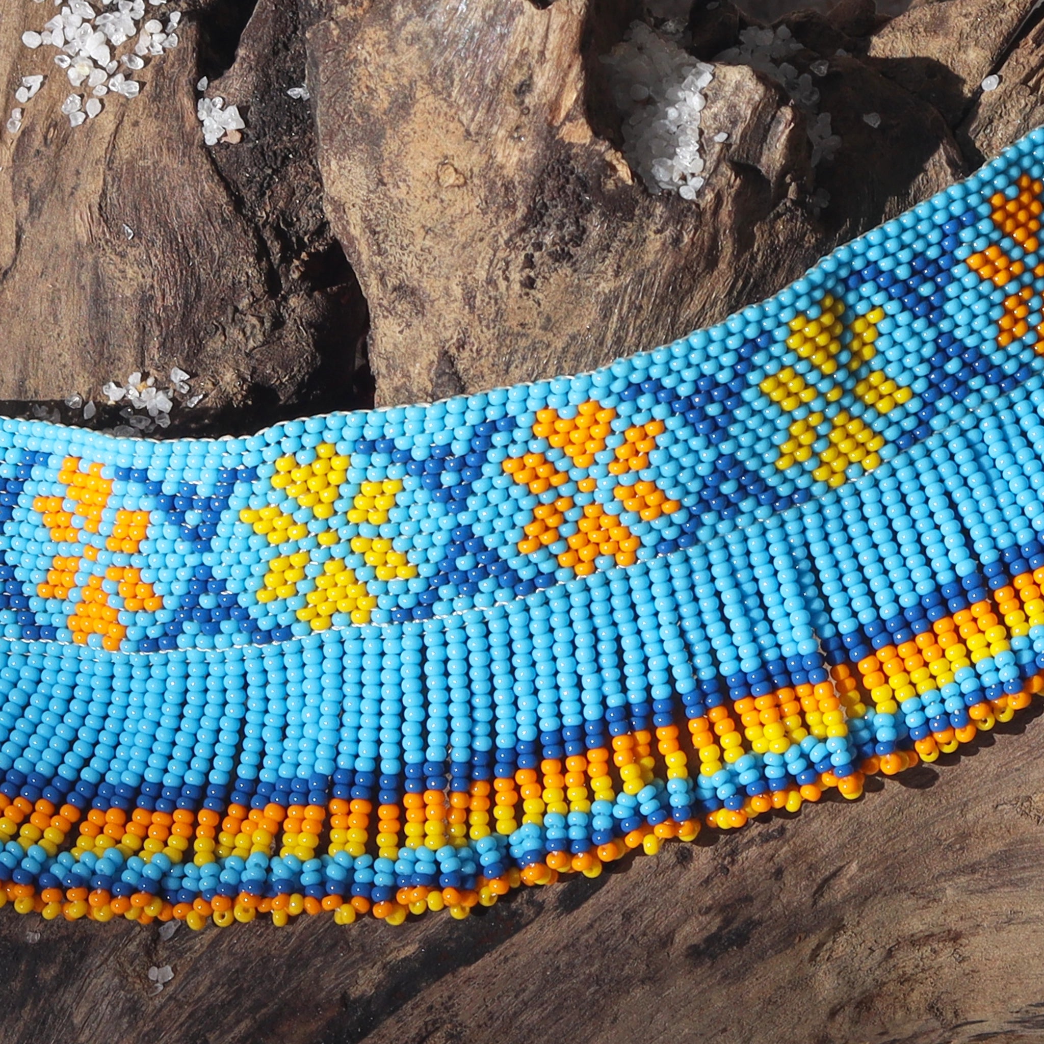 Kutch Bead work Neck Piece - Blue