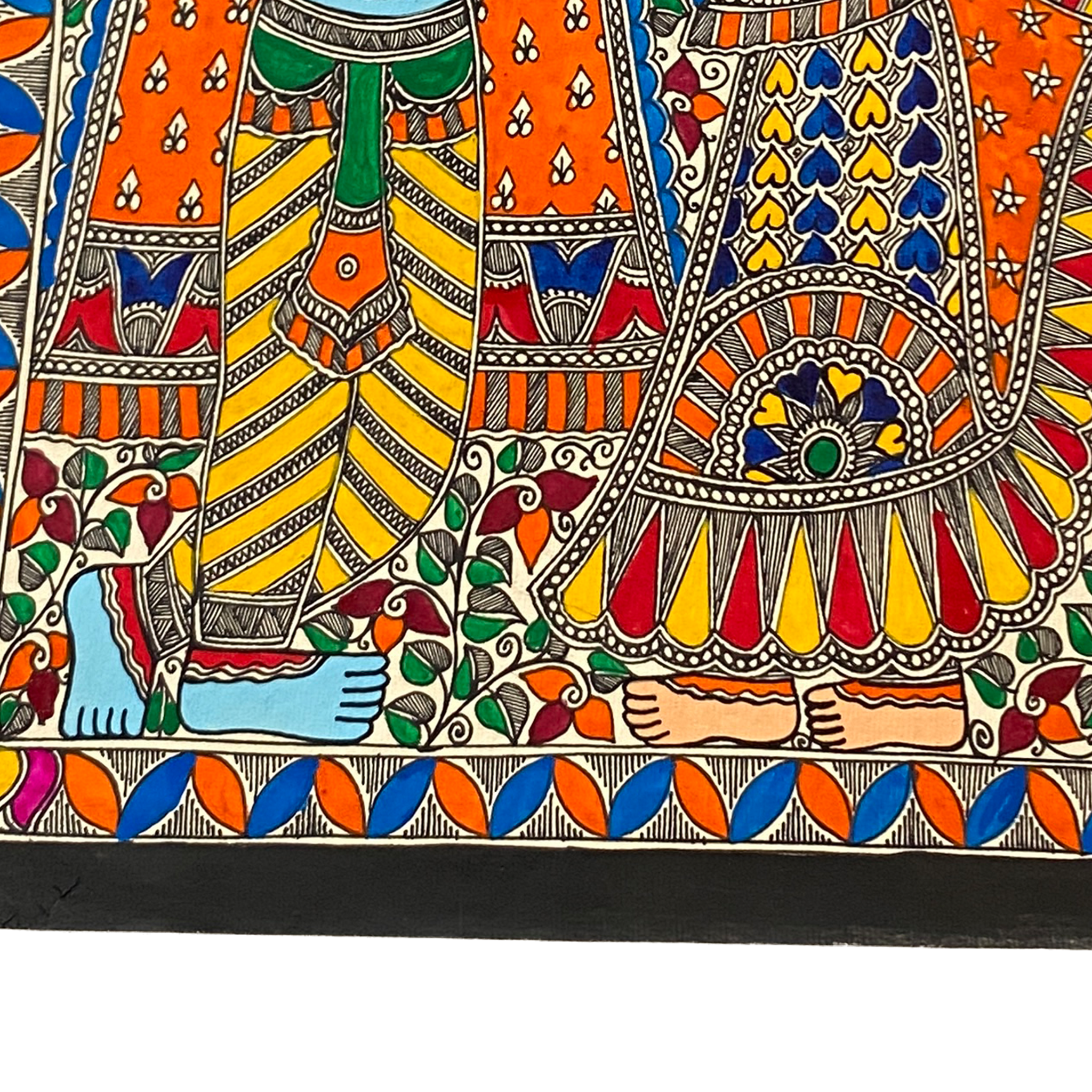 Hand Painted Madhubani Radha Krishna -Made to Order
