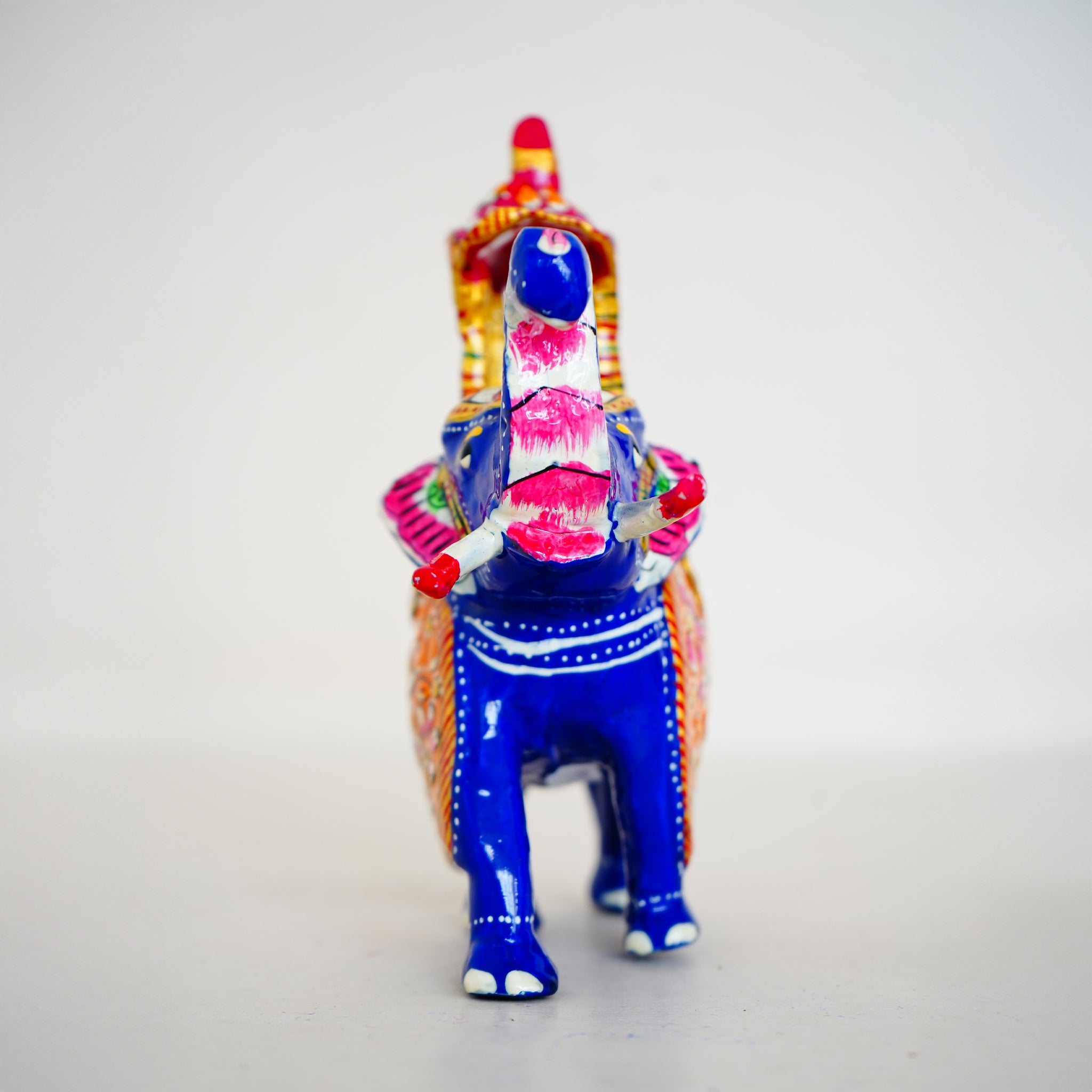 Handcrafted Meenakari Blue Elephant With Howdah Seat