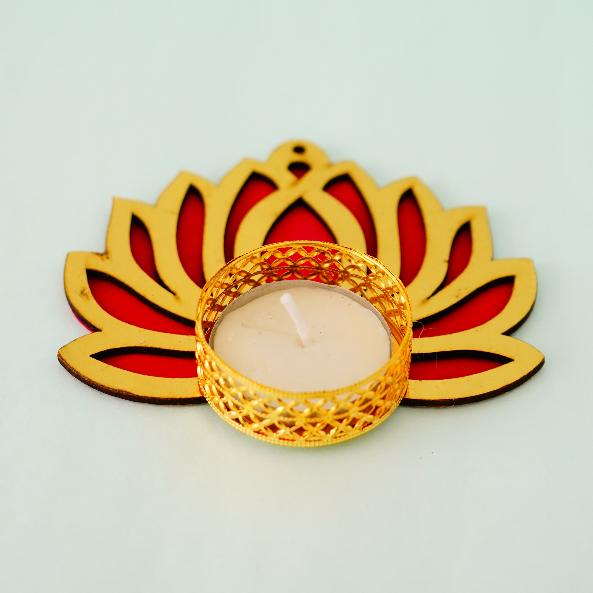 Lotus Shaped Diyas - Set of 4 Festive Oil Lamps for Diwali Decor