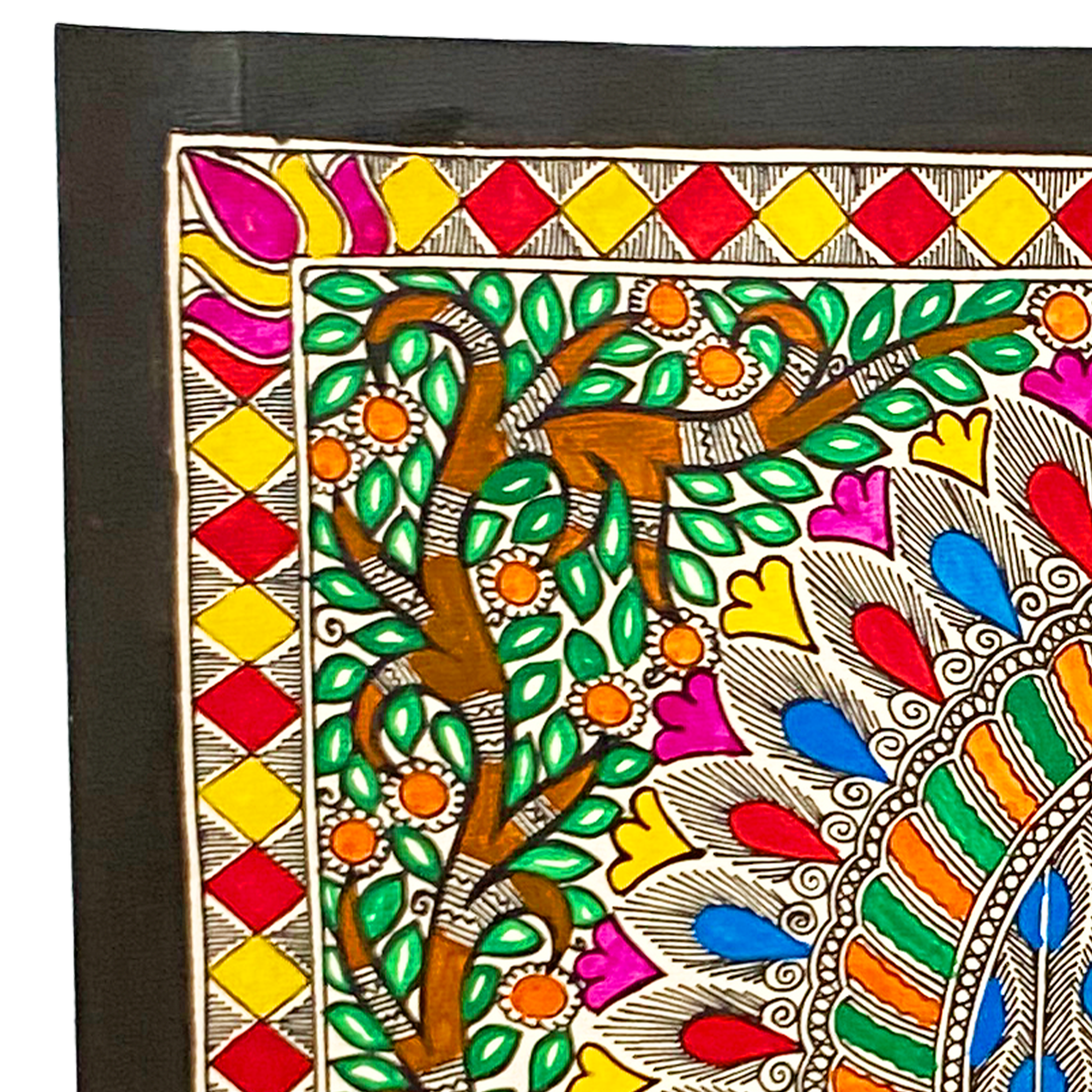Hand Painted Madhubani Nrityamor Art -Made to Order