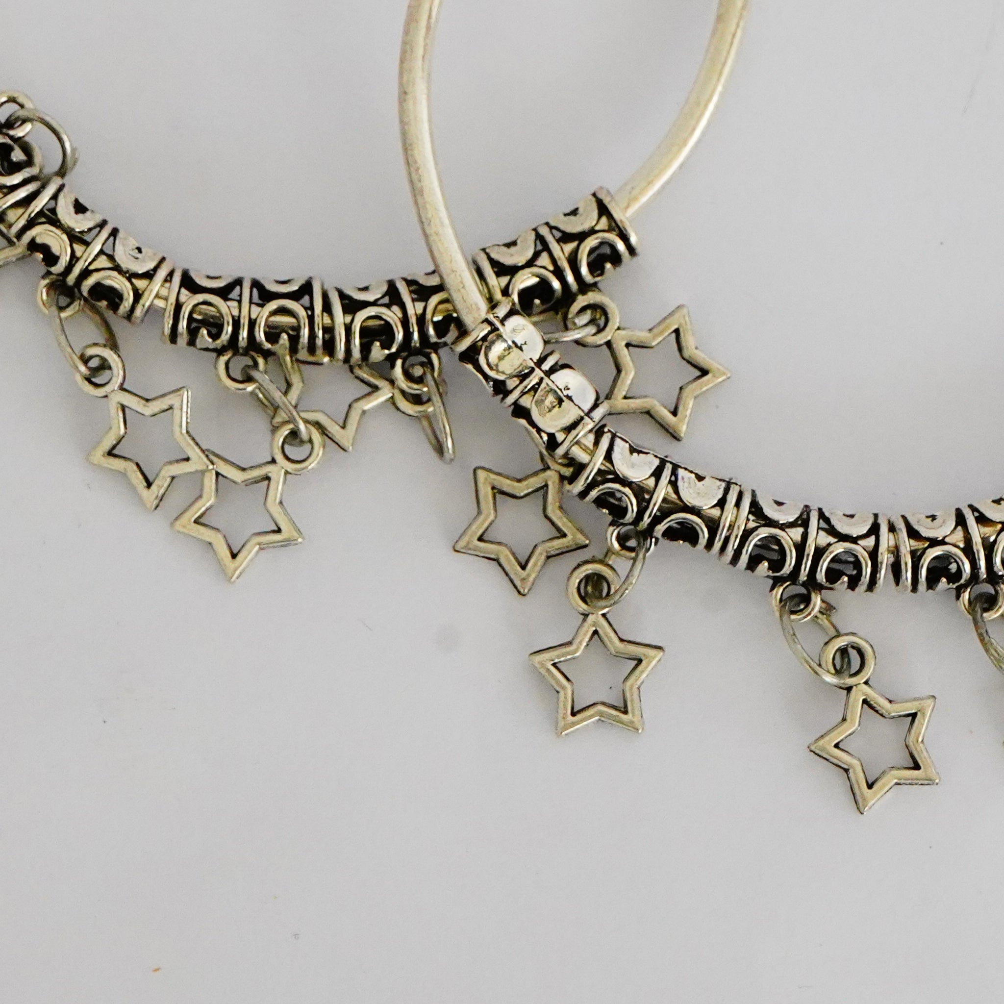 Oxidized German Silver Bangles with Dangling Stars(Set of 2)