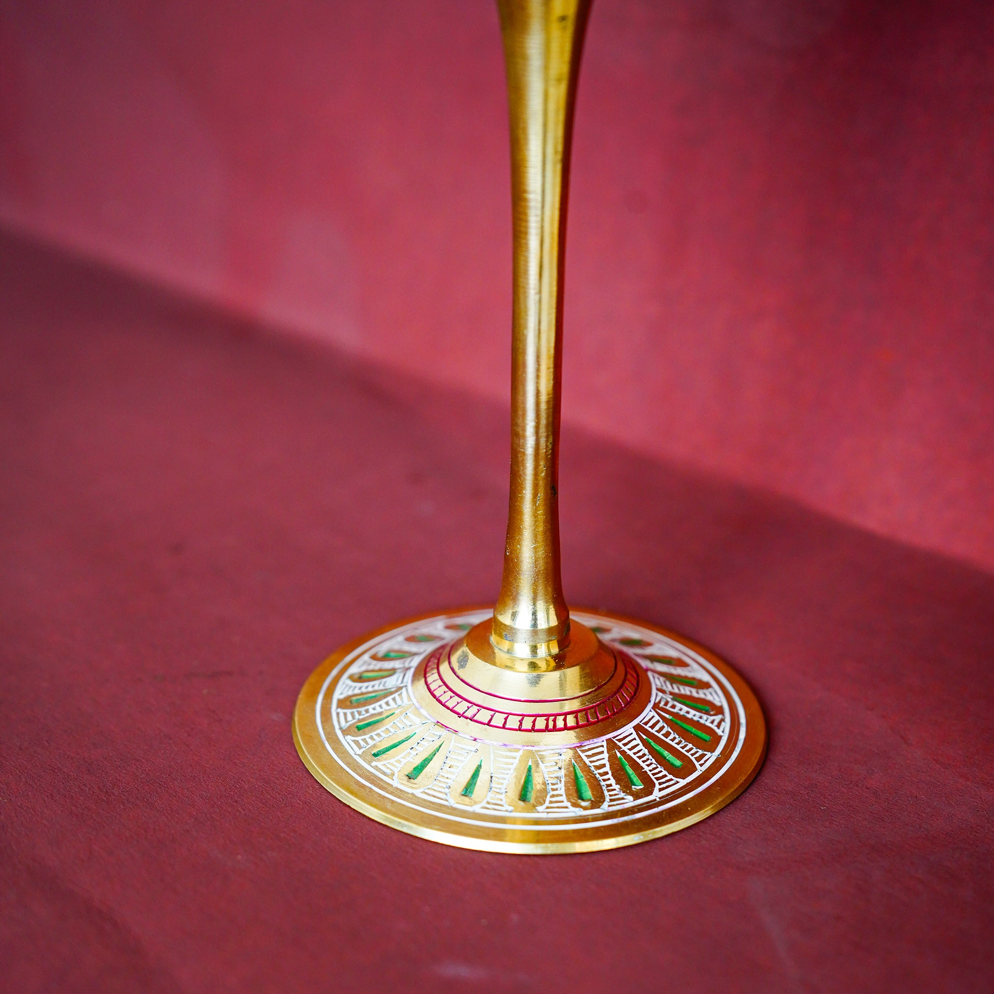 Brass Wine Glass with Handmade Minakari Work Floral