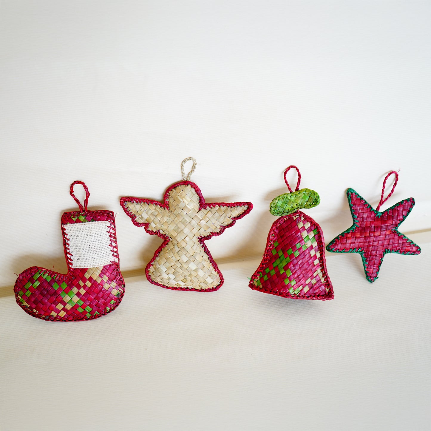 Eco-Friendly Christmas Tree Decoration Combo(Pack of 4) |Handmade Screw Pine