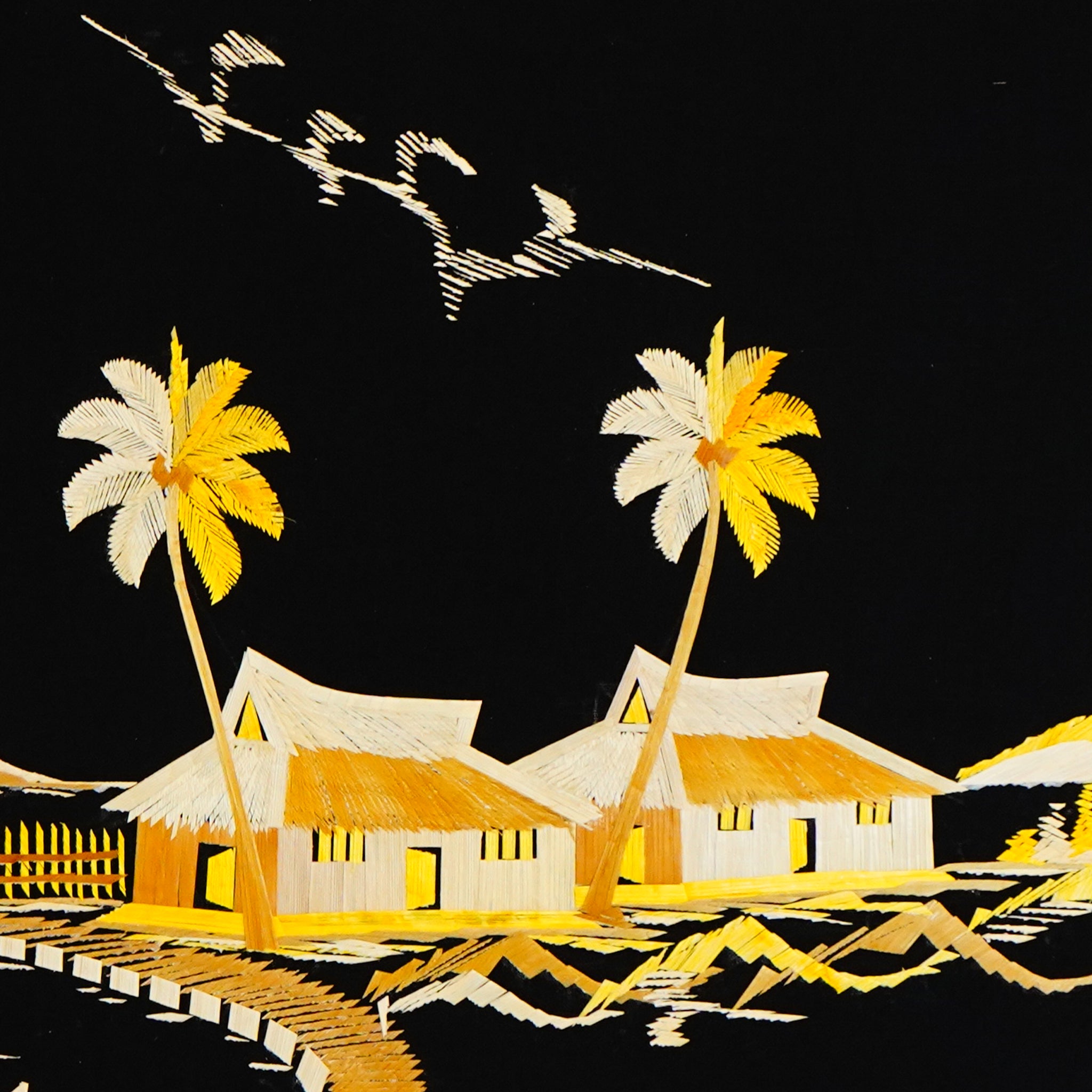 Traditional Kerala Straw Art  Lakeside Elegance [Length - 13.5" Width - 19.5"]