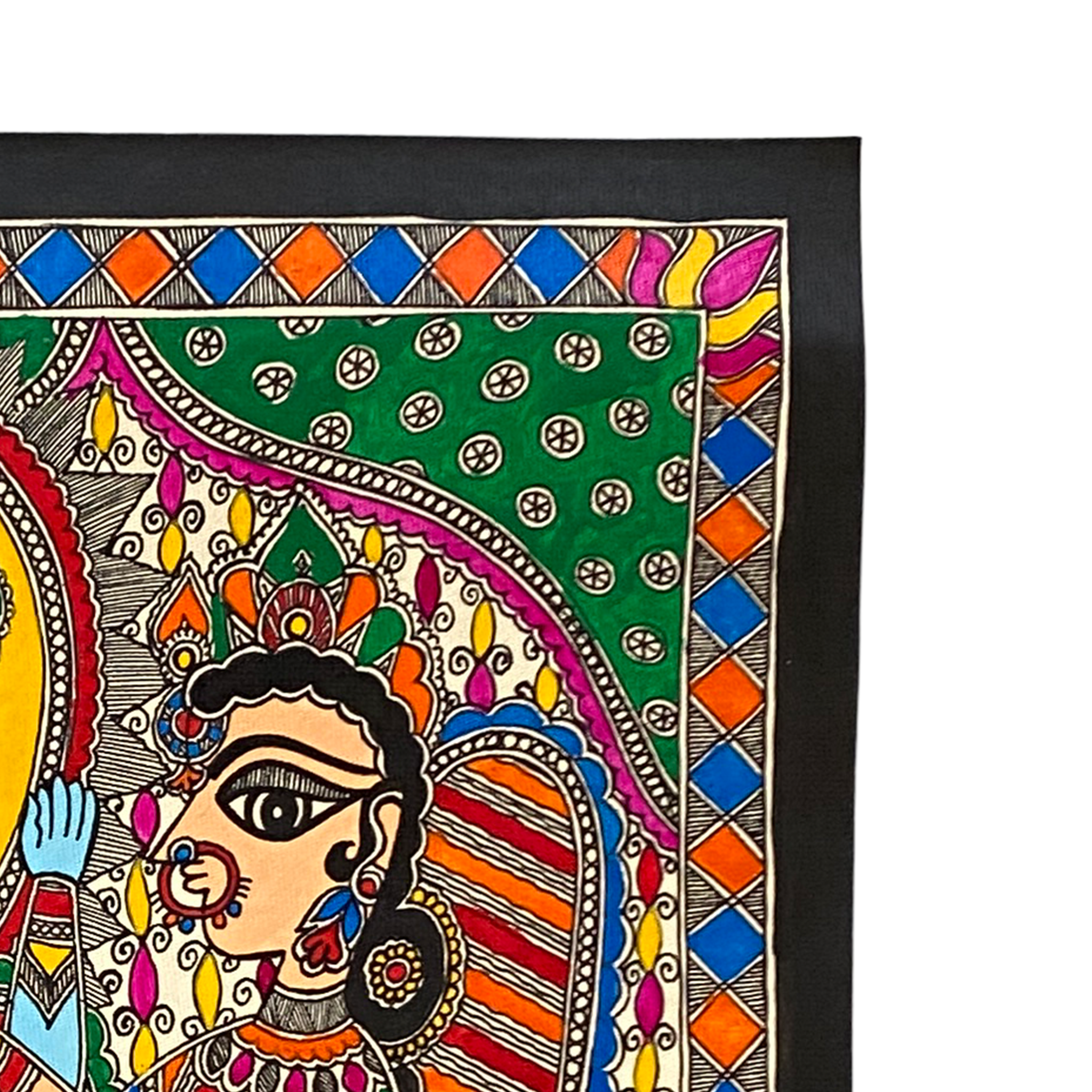 Hand Painted Madhubani Radha Krishna-Made to Order