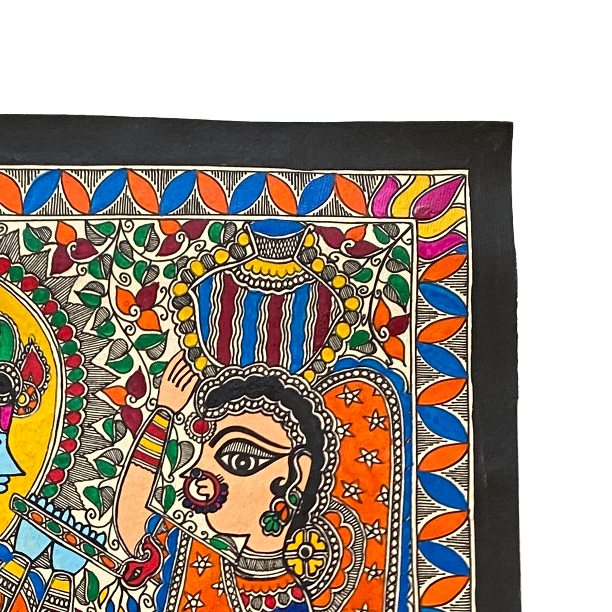 Hand Painted Madhubani Radha Krishna -Made to Order