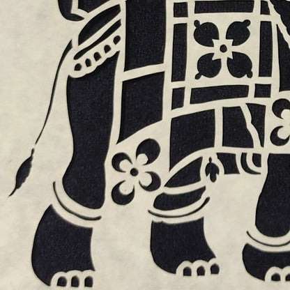 Elephant with Mahout Sanjhi paper cutting-Made to Order