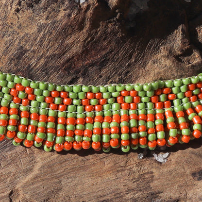 Kutch Bead work Neck piece - Green & Orange