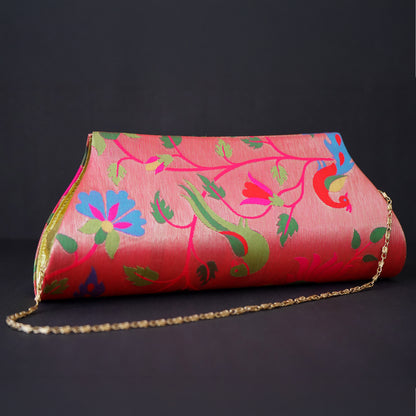 Paithani Serene Swan Clutch