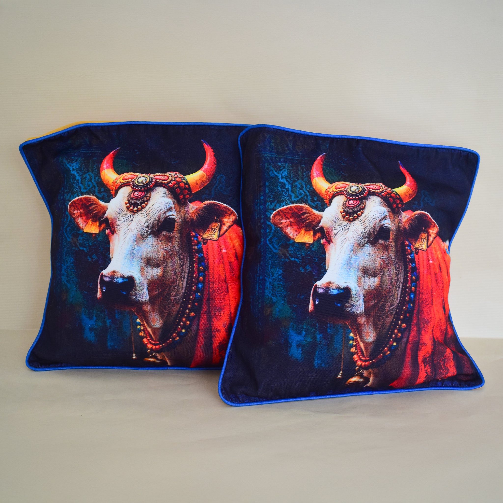 Divine Cow-Rustic Cushion Cover