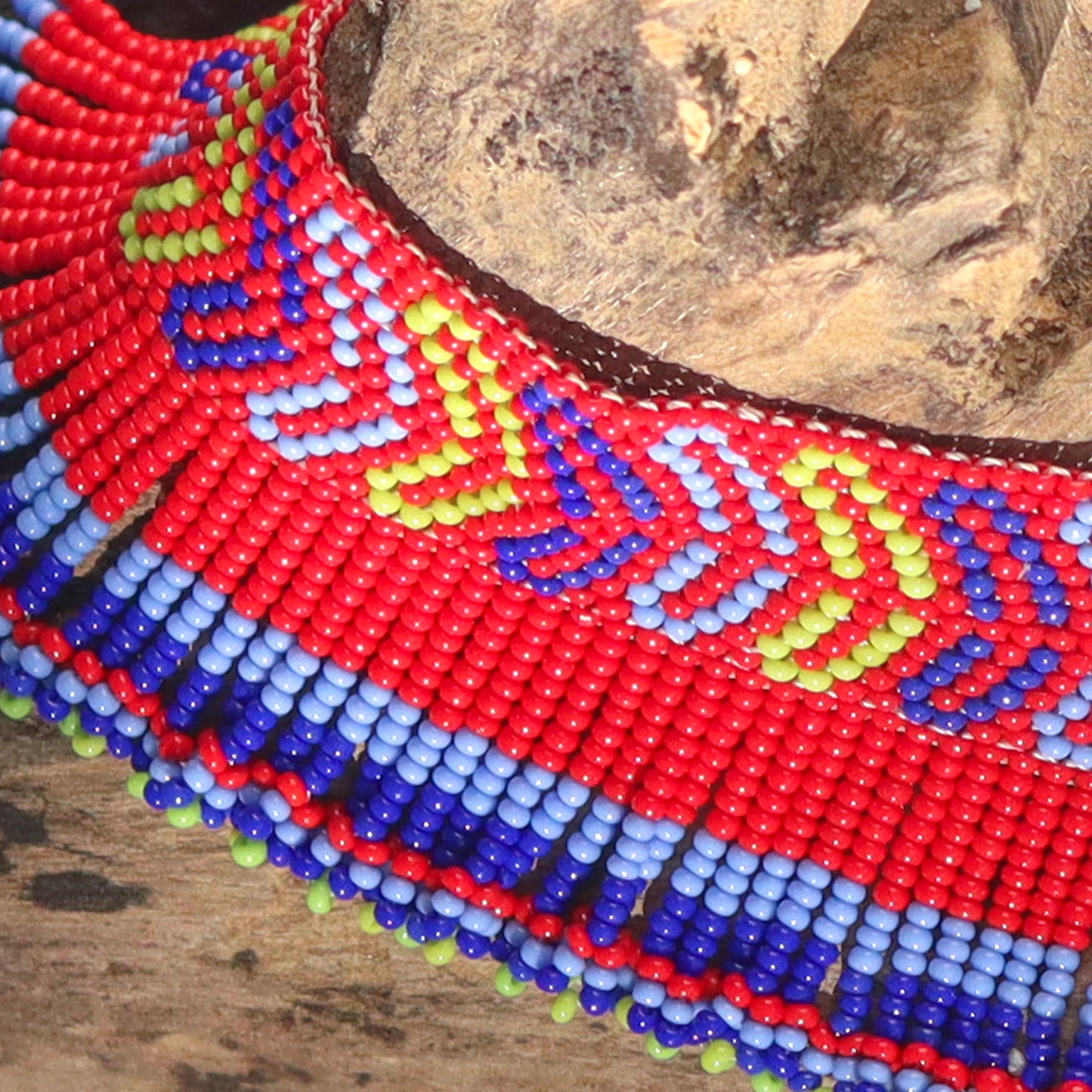 Kutch Bead work Neck piece - Red & Blue