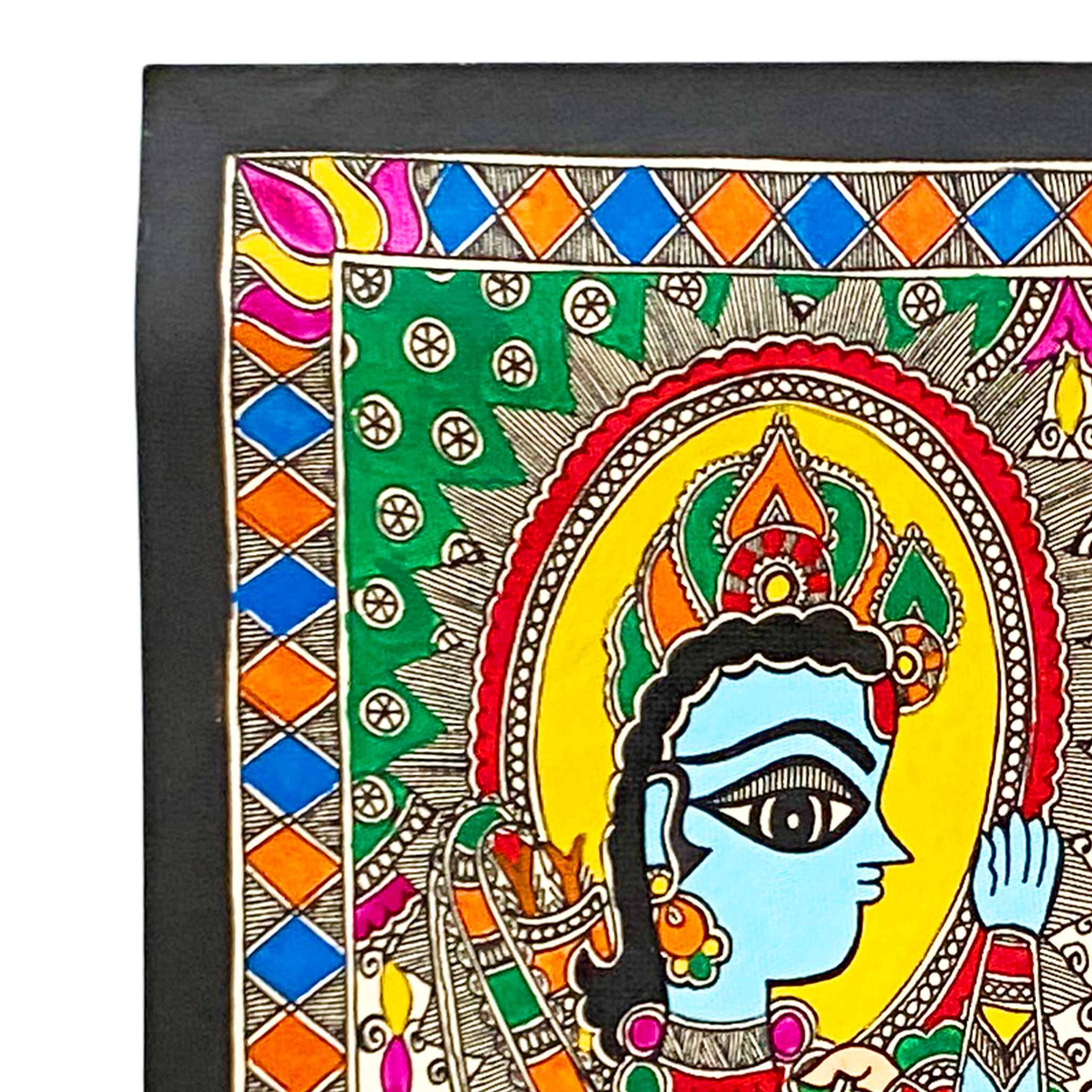 Hand Painted Madhubani Radha Krishna -Made to Order