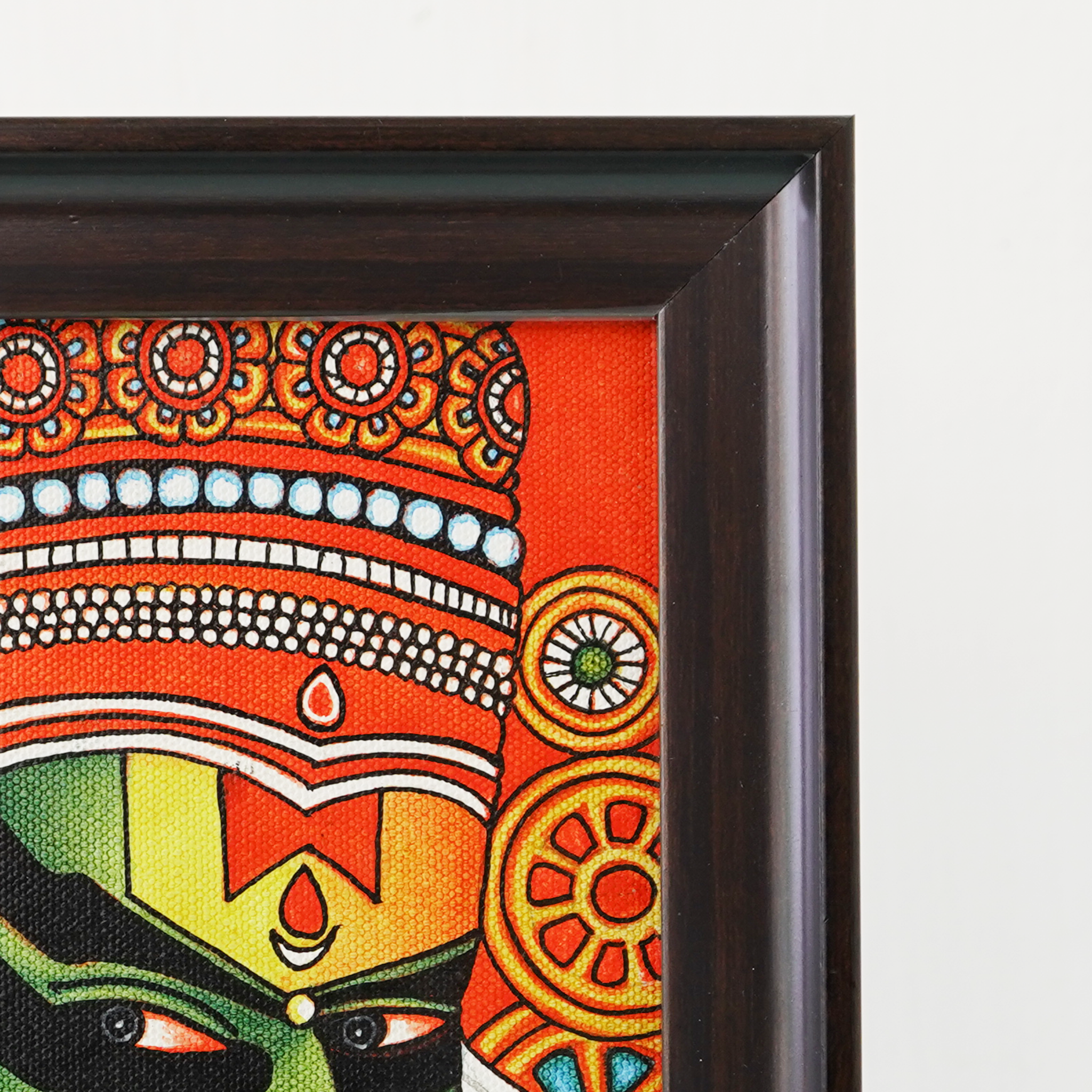Handcrafted Vibrant Kathakali Mural Painting | Tabletop Decor(Length:9"xBreadth:11") mural painting wall art by Culturati