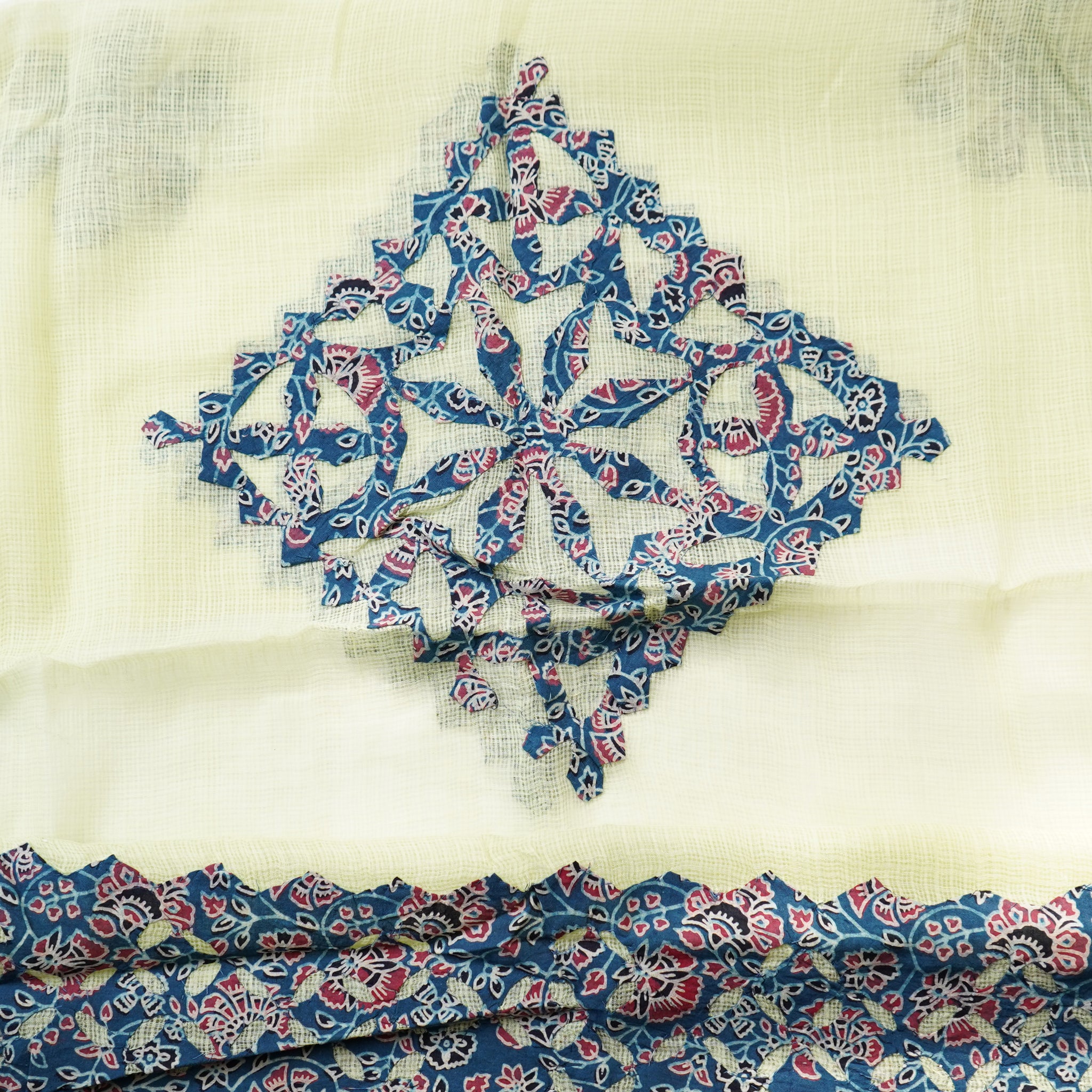 Shop Pastel Green & Blue Applique Kotadoria Dupatta Online