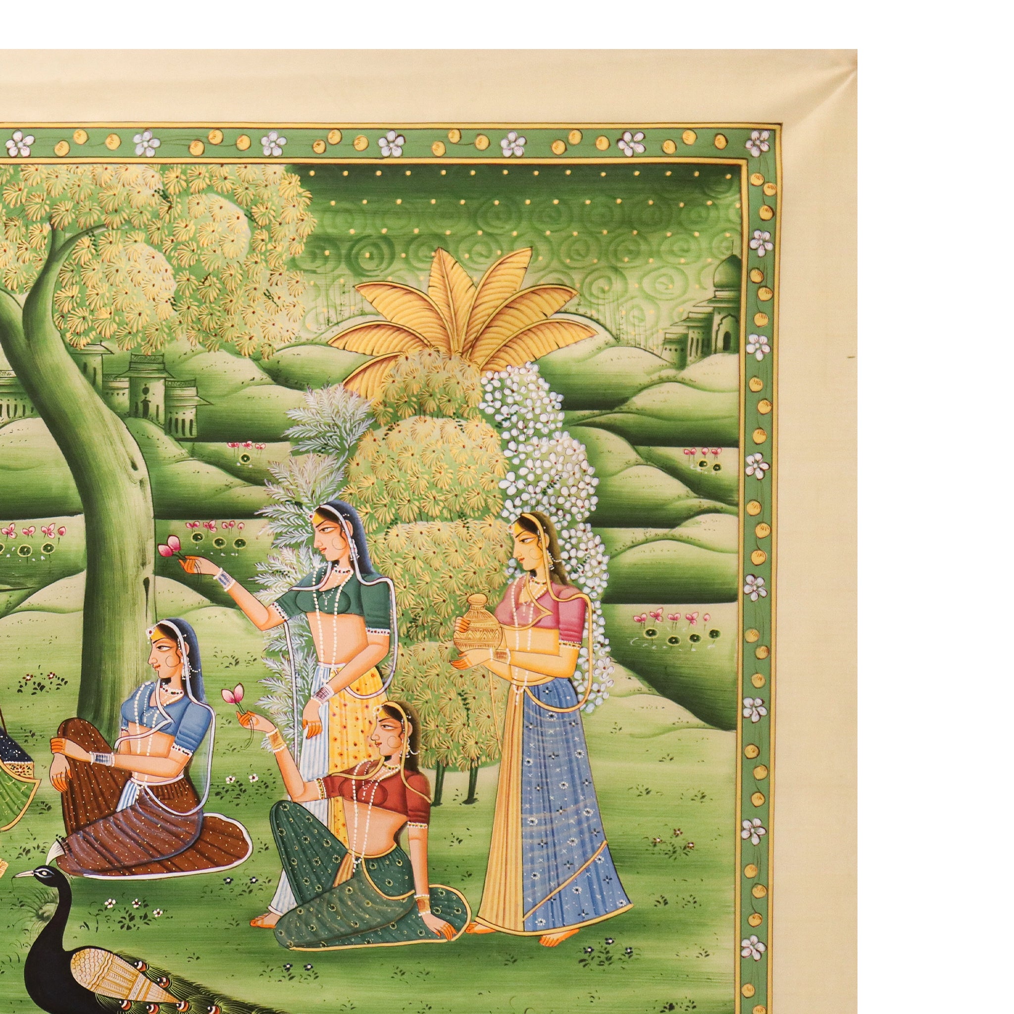 Handpainted Radha Krishna Raas Leela Under Kadamba Tree-Made to Order