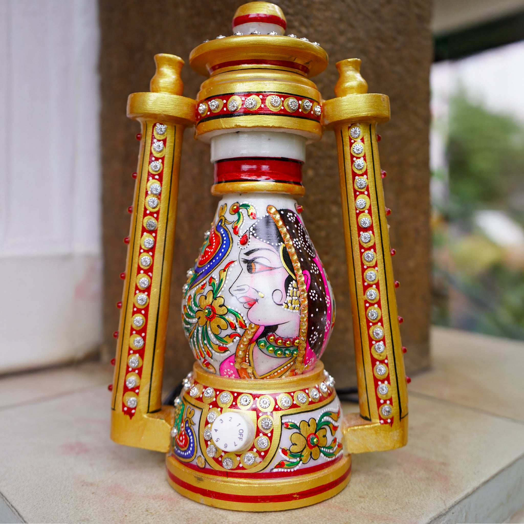 Kishangarh Marble Lantern-Rajasthani Woman-Bani Tani Painting