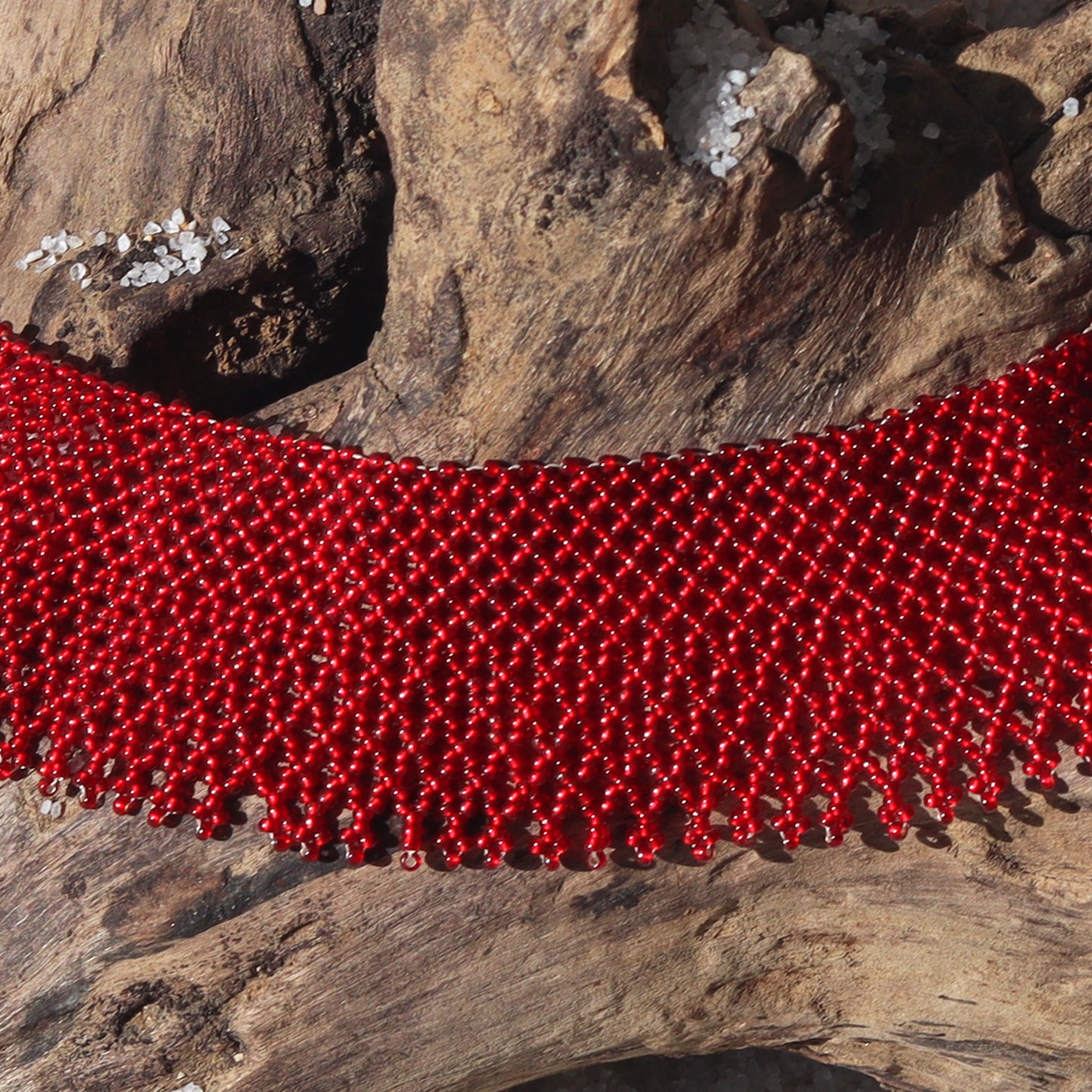 Kutch Bead work Neck piece - Red