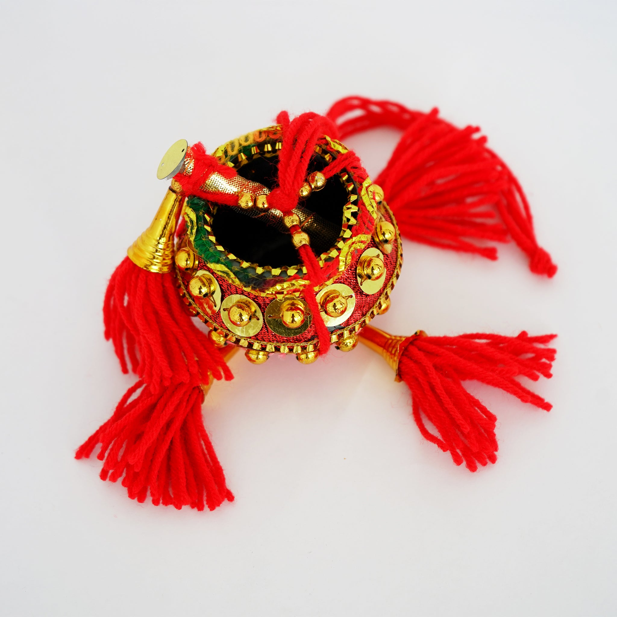 Red Radiance Onam Mini Gift Set  Palakka Earrings, Vennaikudam Pot & Theyyam Fridge Magnet
