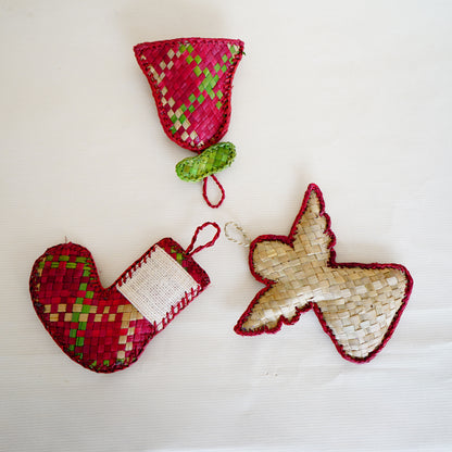 Eco-Friendly Christmas Tree Decoration Combo(Pack of 3) |Handmade Screw Pine