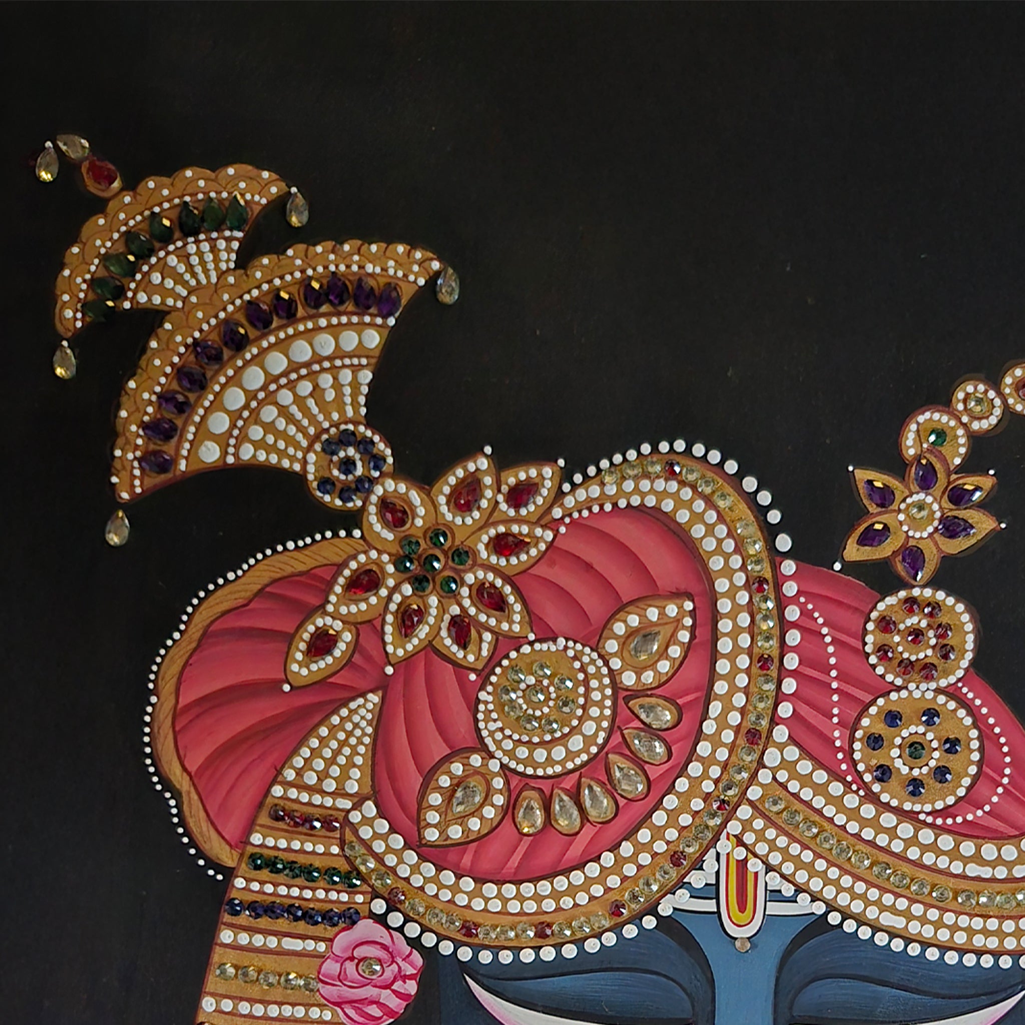 Lord Srinathji Pichwai Hand Painted Divine Art of Lord Krishna|Wall Decor