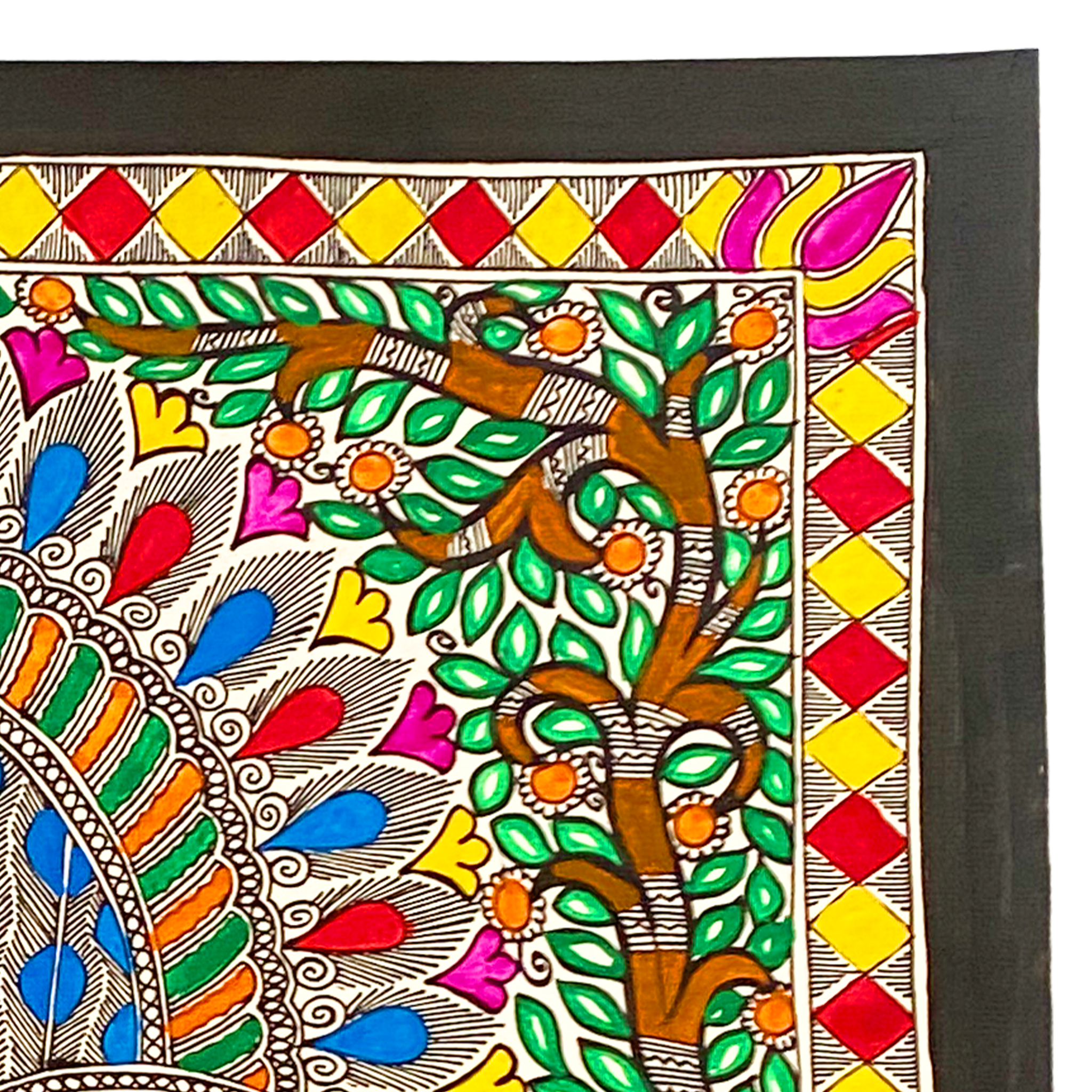 Hand Painted Madhubani Nrityamor Art -Made to Order