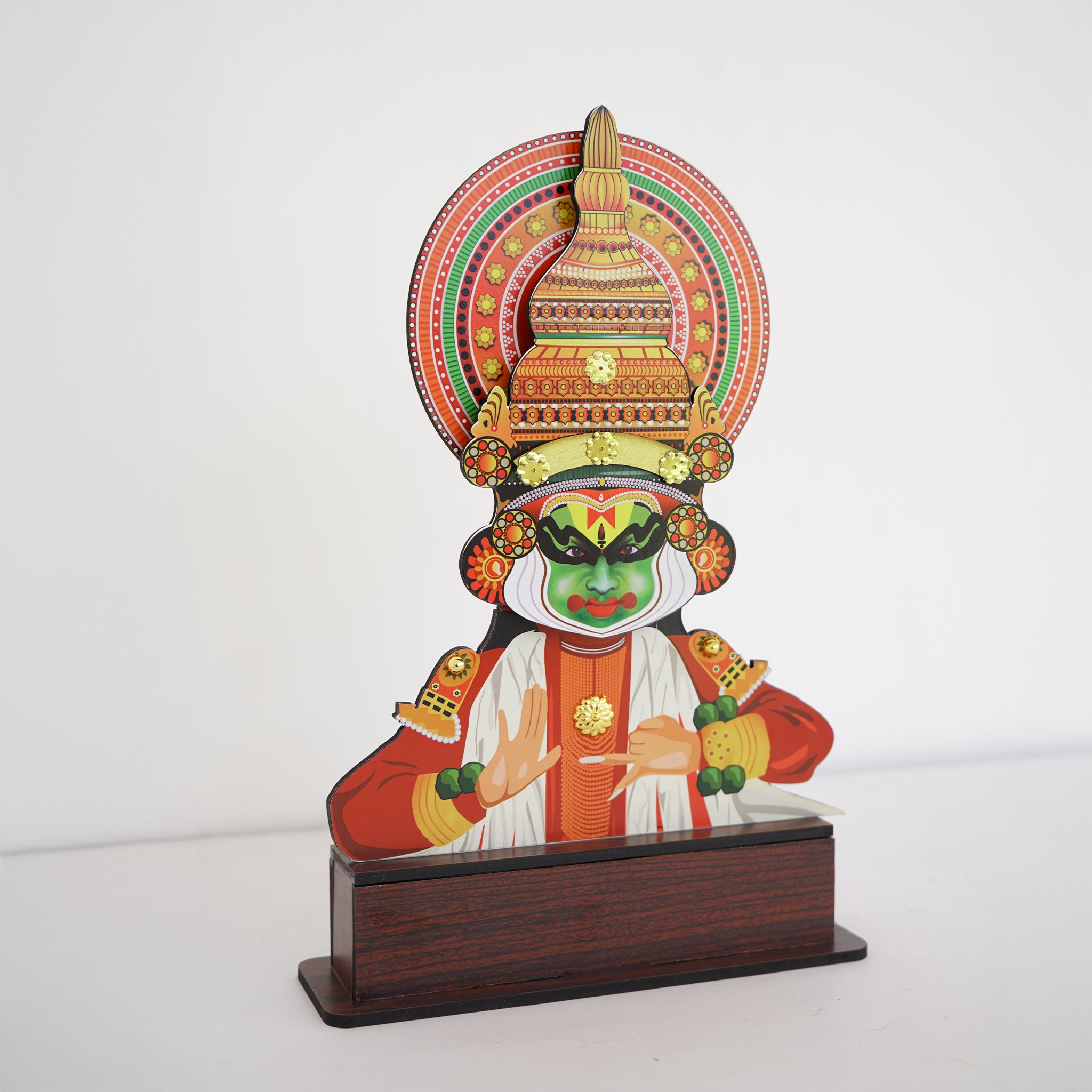 Kathakali  Decorative Showpiece with Stand Traditional Kerala Dance Art Sculpture