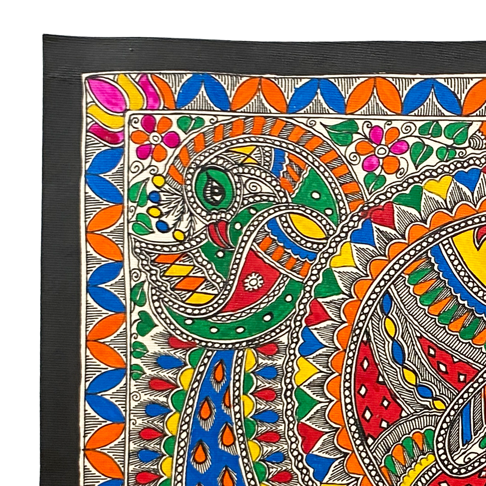 Hand Painted Madhubani Meenmor Art -Made to Order