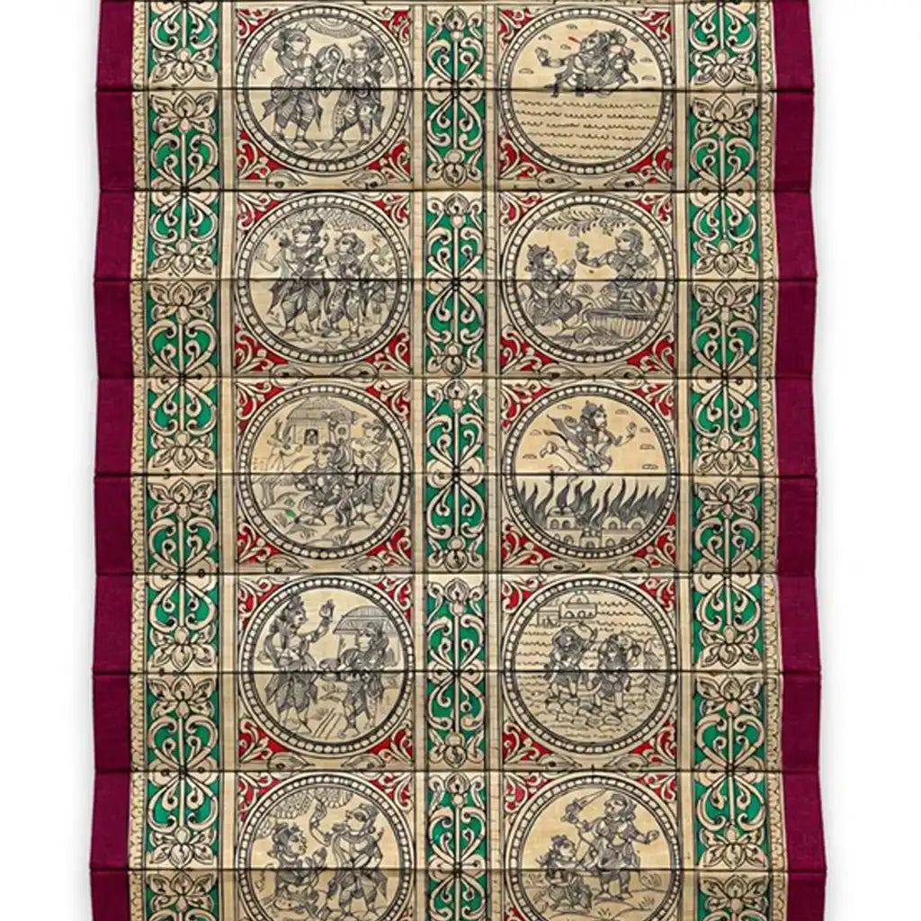 Ramayana Talapatra Palm Leaf Engraving Scroll