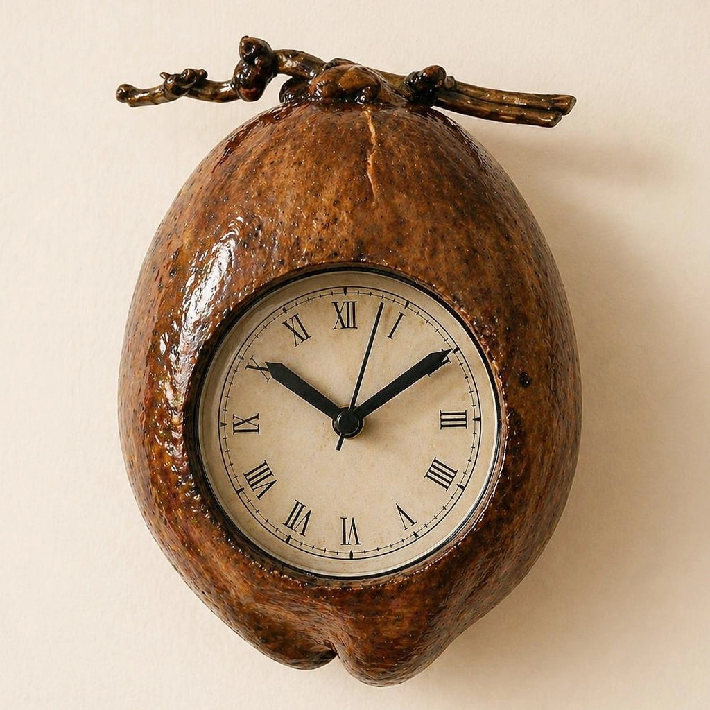 Kerala Handcrafted Coconut Husk Clock | Eco-Friendly Natural Wall Clock