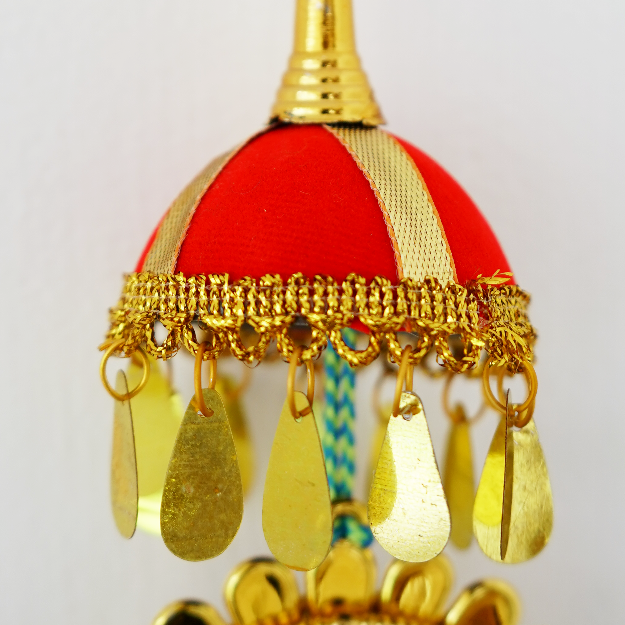 Padmanabhaswamy & Ganesha Dual Sided Car Hanging – Decorative Temple Umbrella Design with Tassels(Pack of 2)