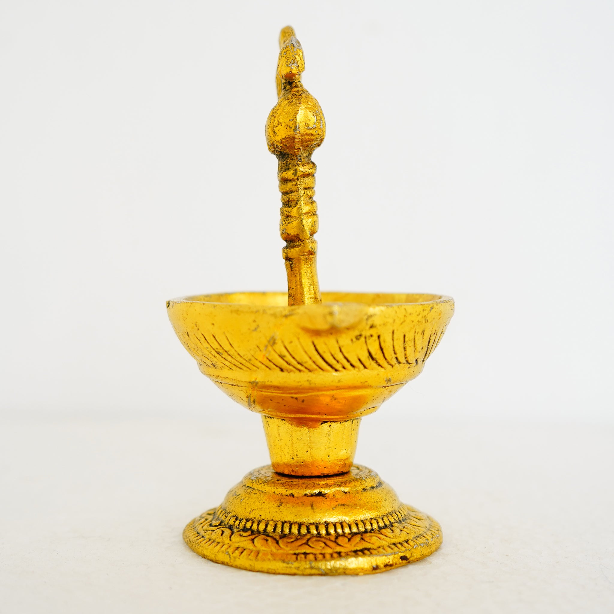 Peacock Head Deepak with Stand Traditional Brass Oil Lamp for Home Decor