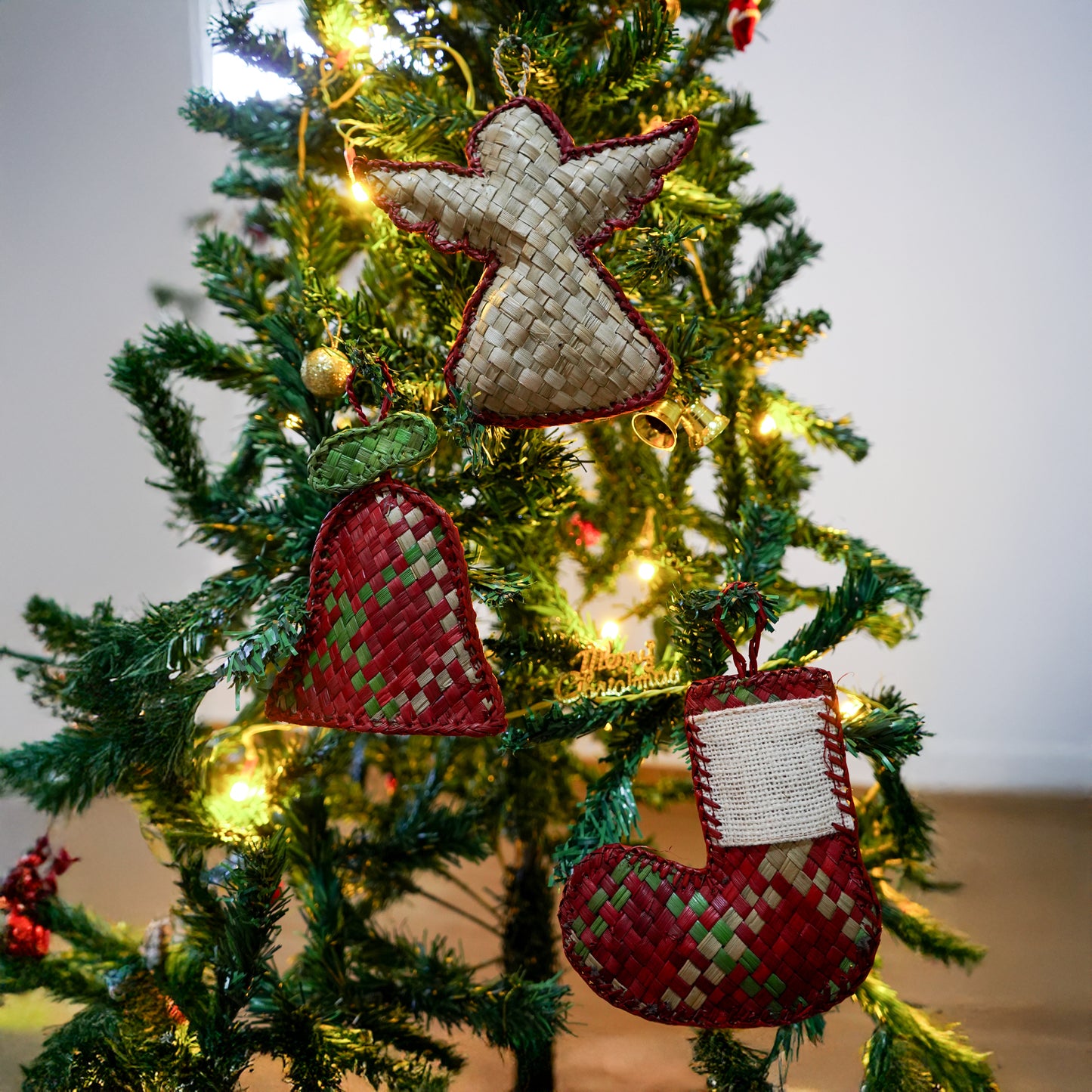 Eco-Friendly Christmas Tree Decoration Combo(Pack of 3) |Handmade Screw Pine