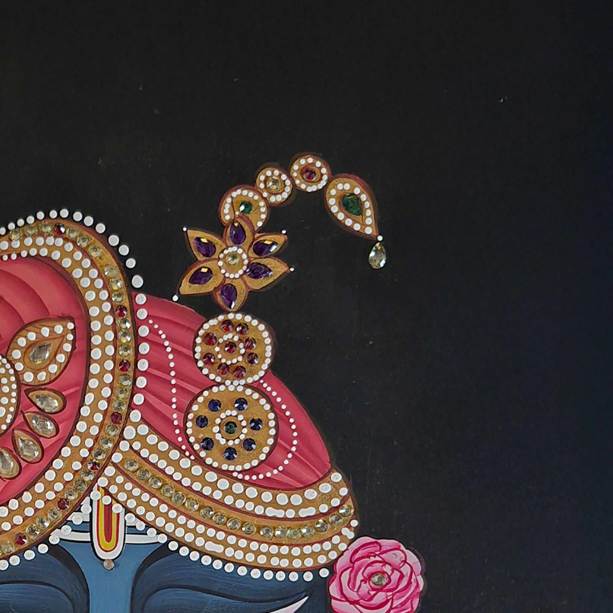 Shrinathji Pichwai Hand Painted Divine Art of Lord Krishna|Wall Decor