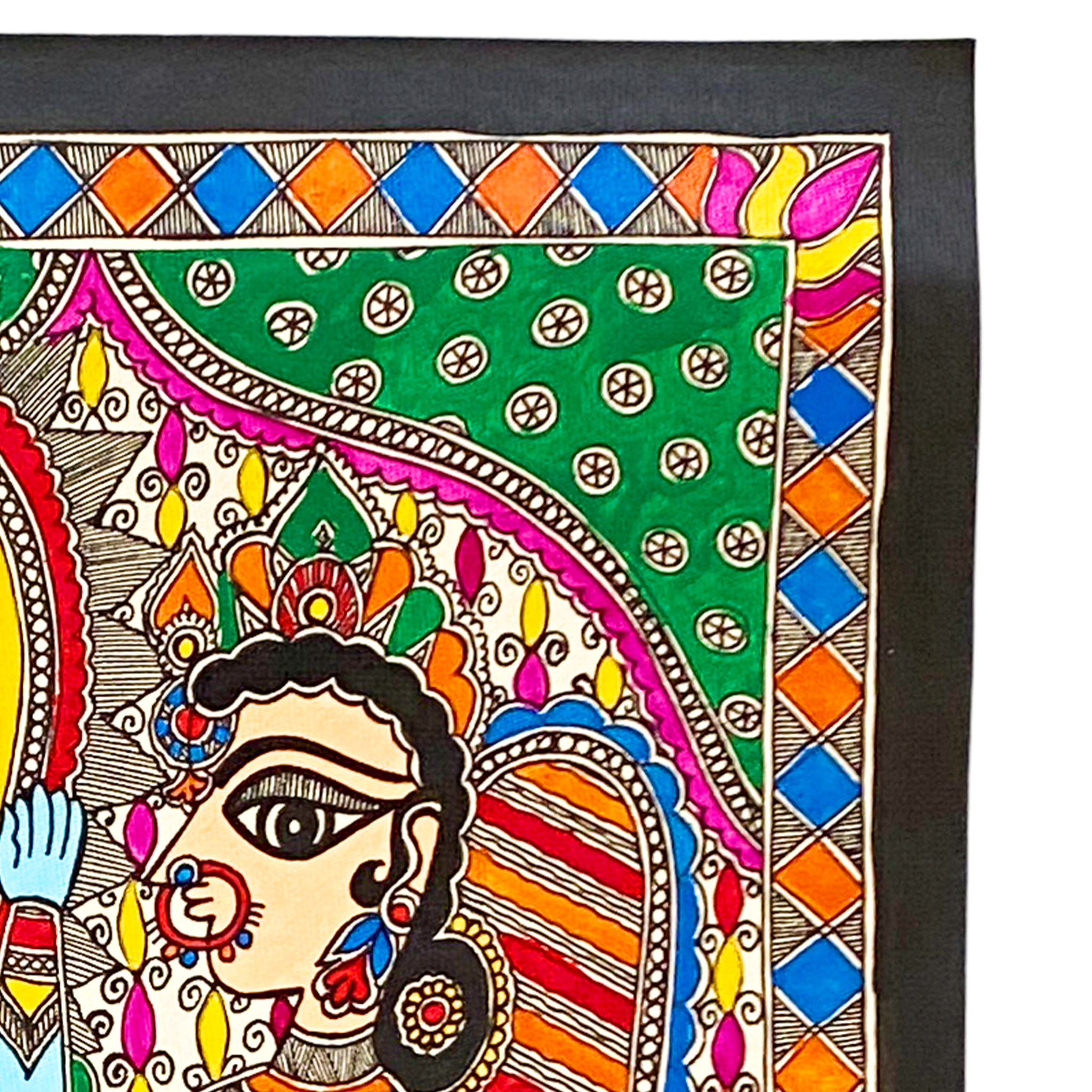Hand Painted Madhubani Radha Krishna -Made to Order