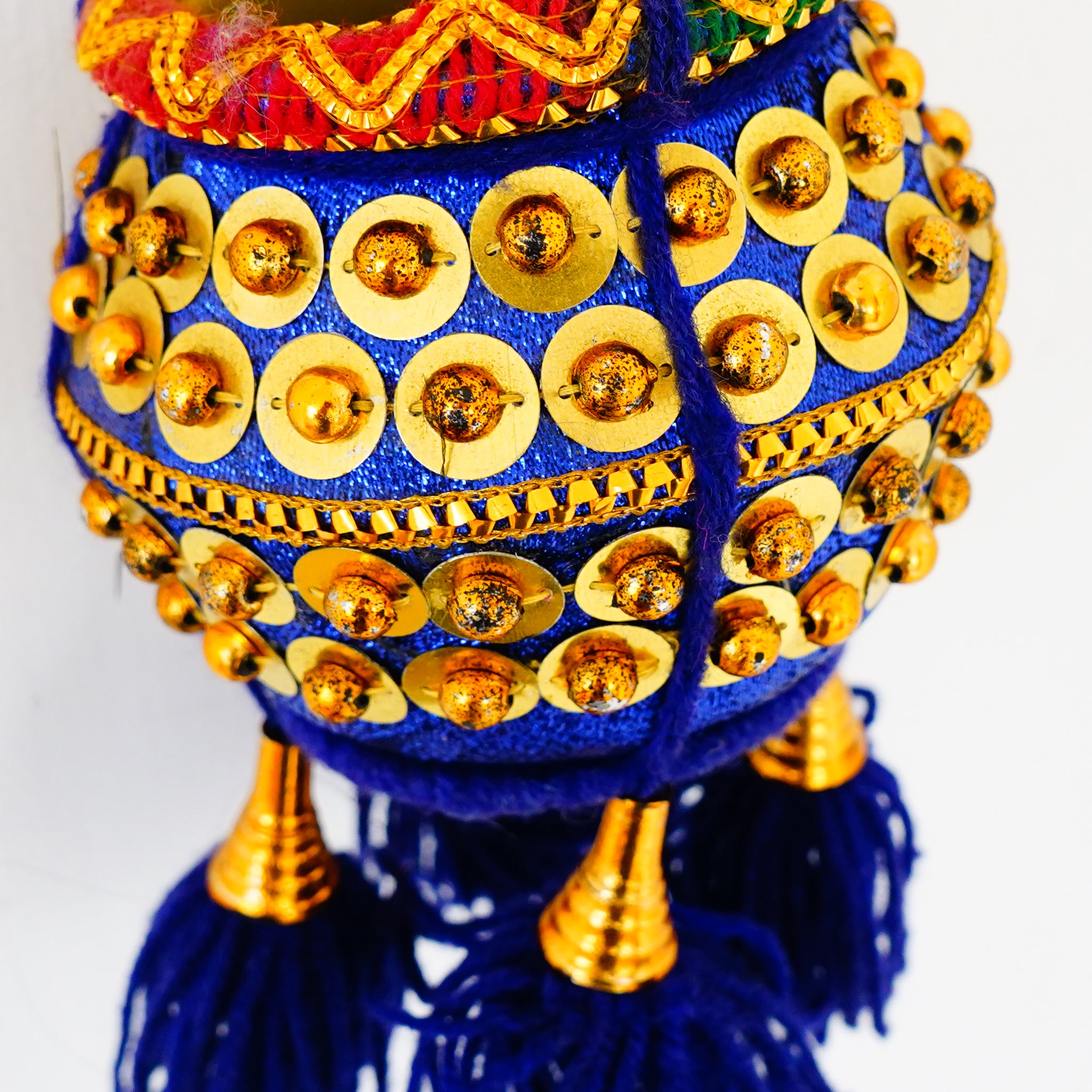 Lord Krishna's Vennaikuddam (Decorative Pot) with Flute Hanging (Medium)