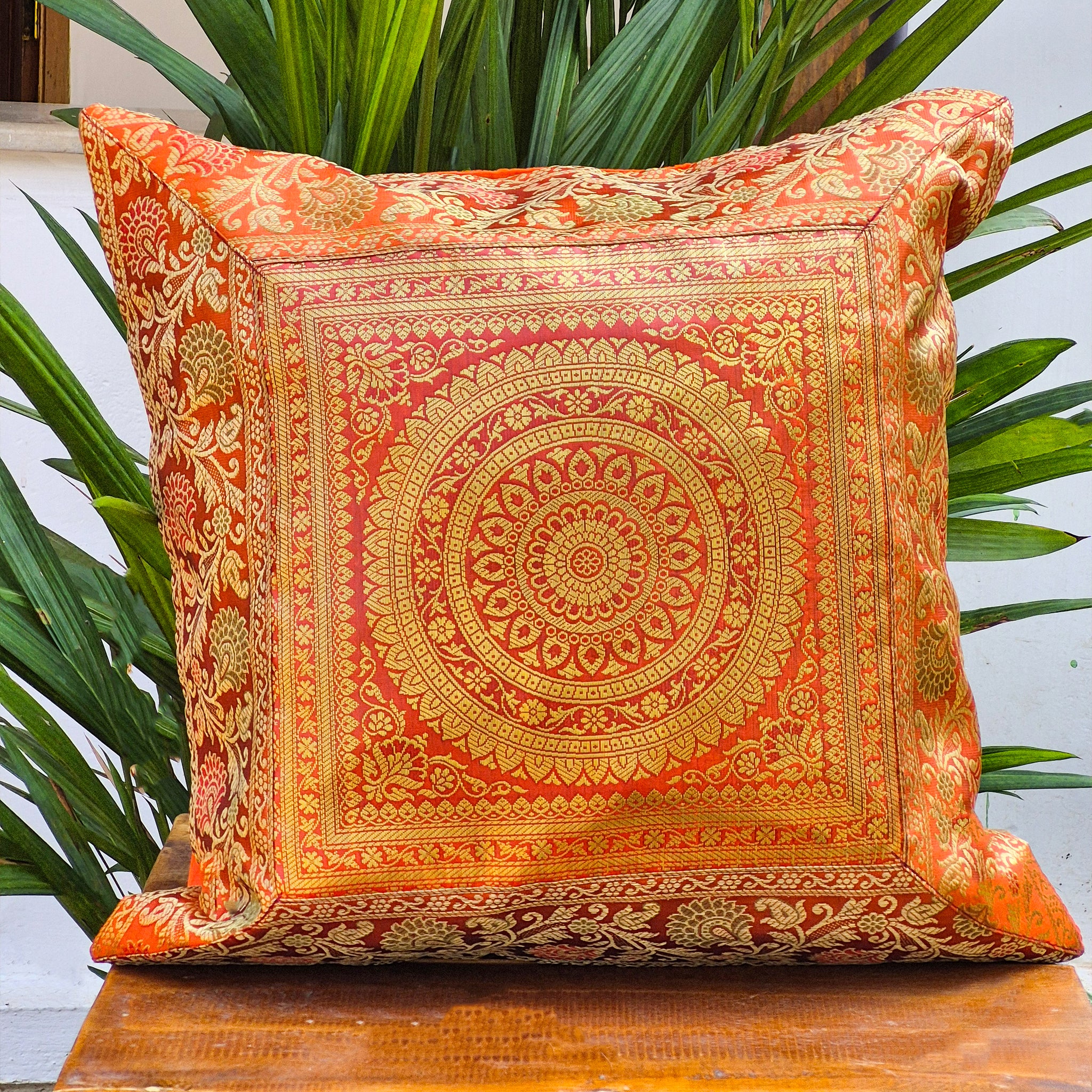 Banarasi Bloom Mandala Patchwork Pillow Covers