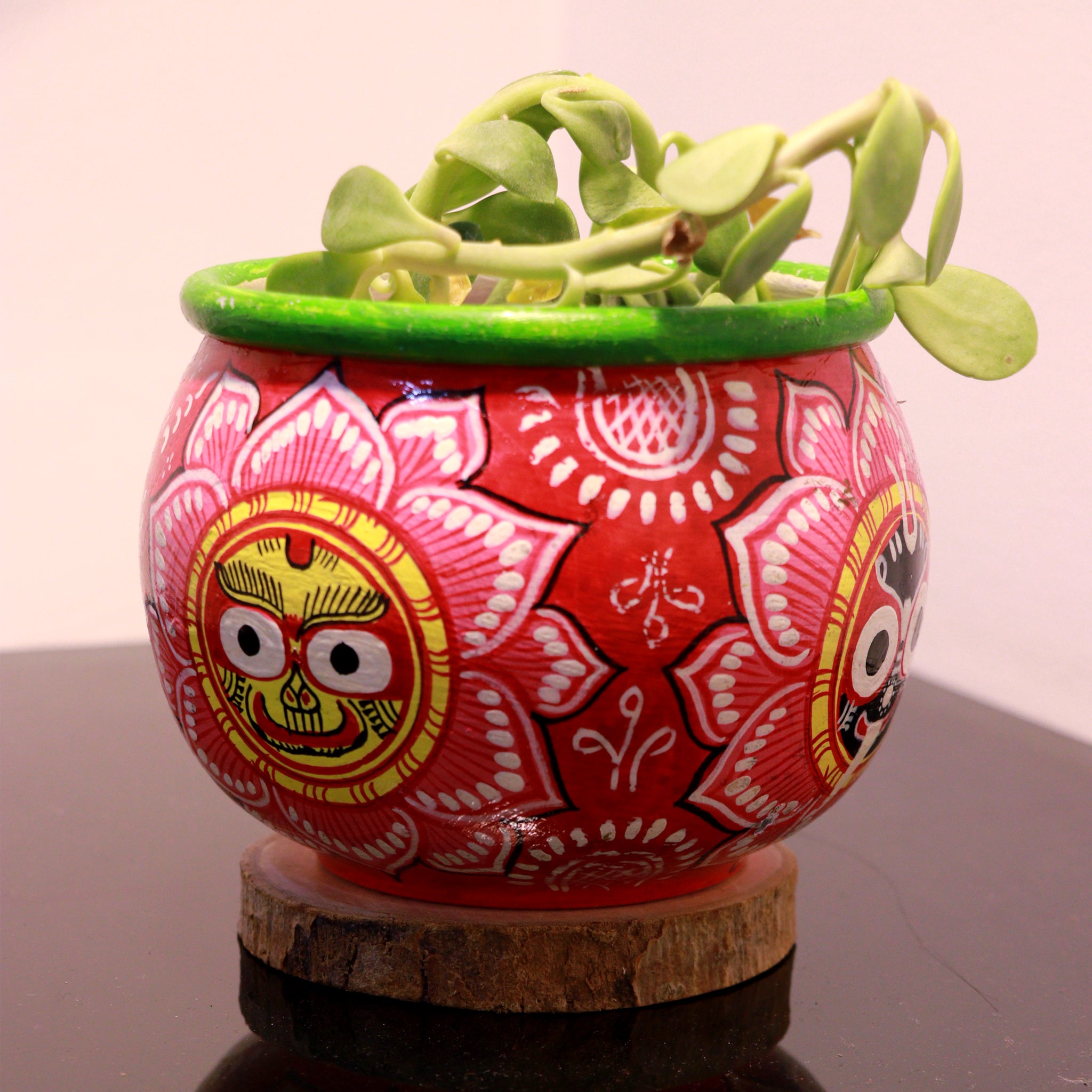 Handpainted Pattachitra Planter: Divine Jagannath - Culturati
